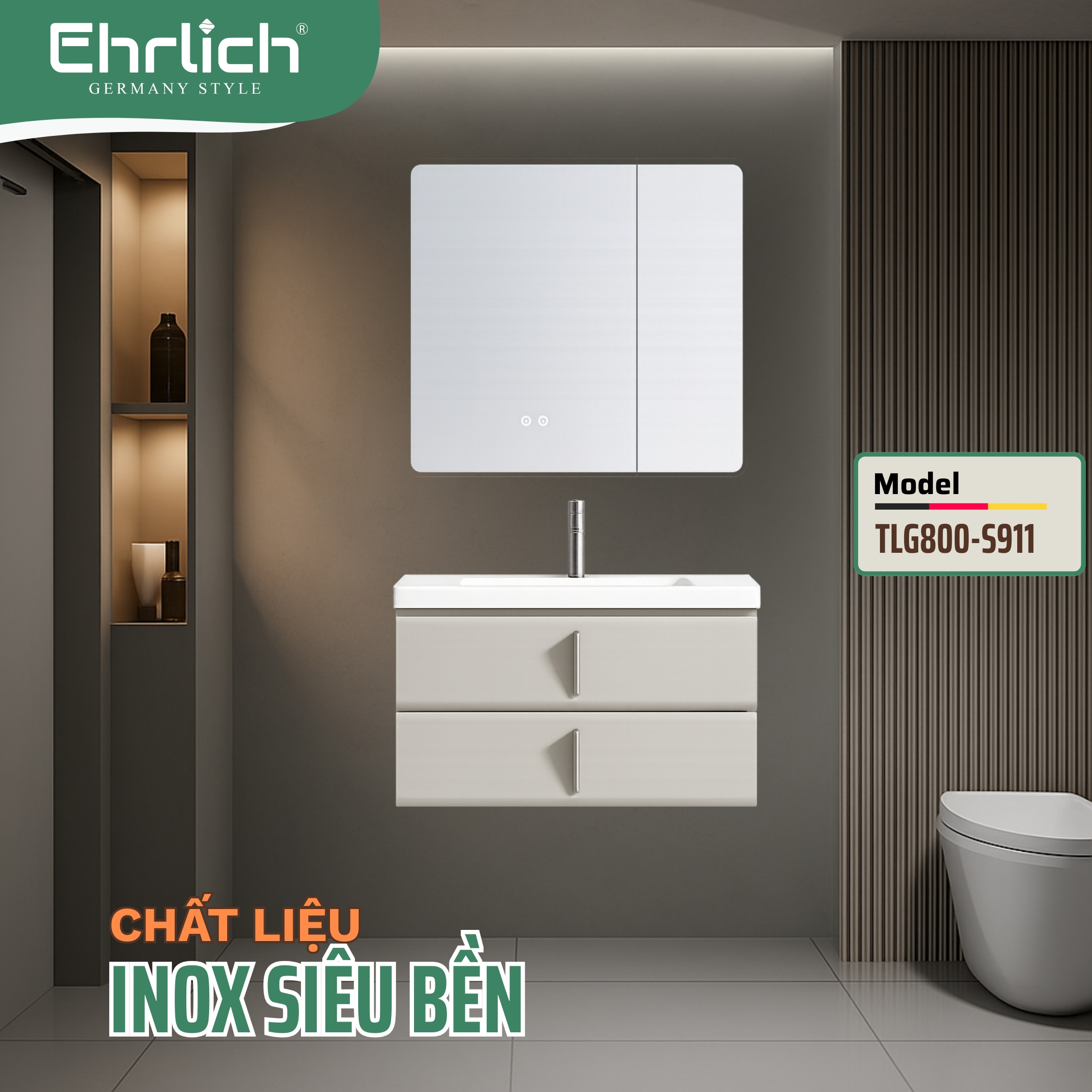 Tủ chậu cao cấp <br> TLG800-S911