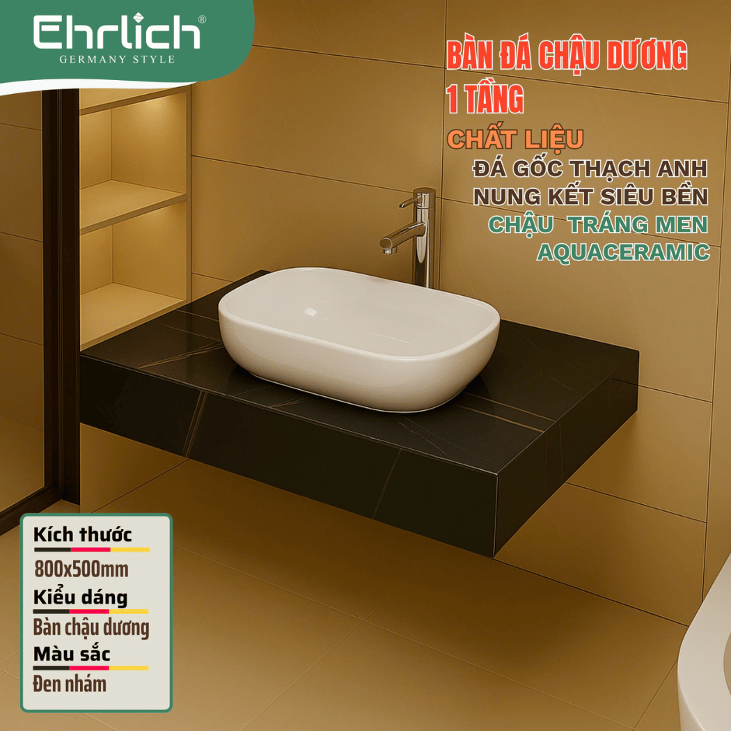 Bàn đá chậu dương 1 tầng