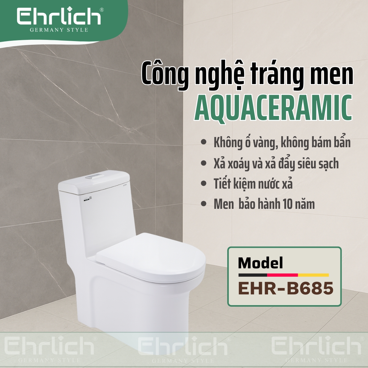 Bồn cầu liền khối EHR-B685