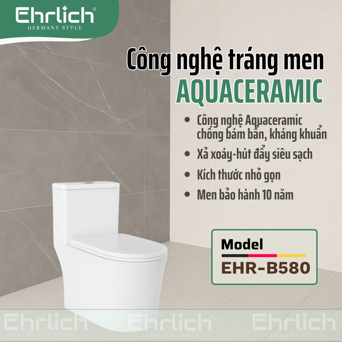 Bồn cầu liền khối EHR-B580