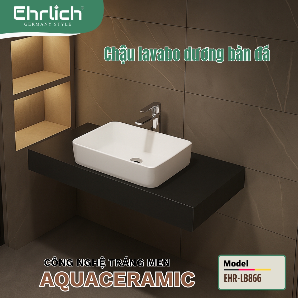 Chậu lavabo dương bàn đá LB866