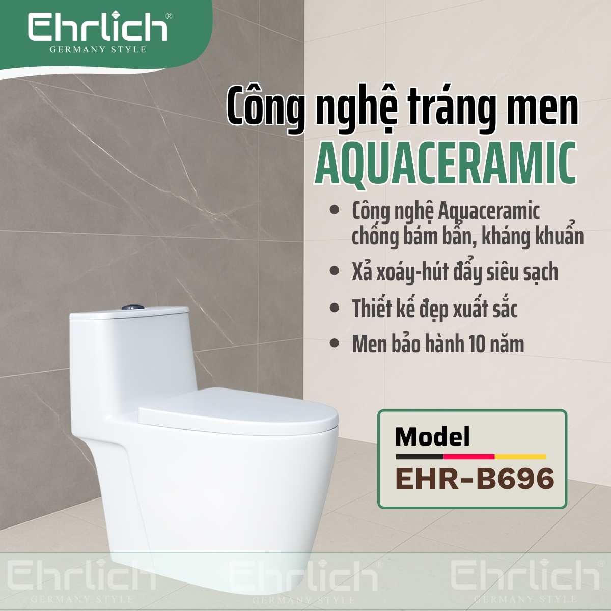 Bồn cầu liền khối  EHR-B696