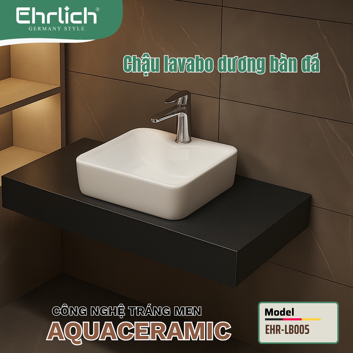 Chậu lavabo dương bàn đá LB005