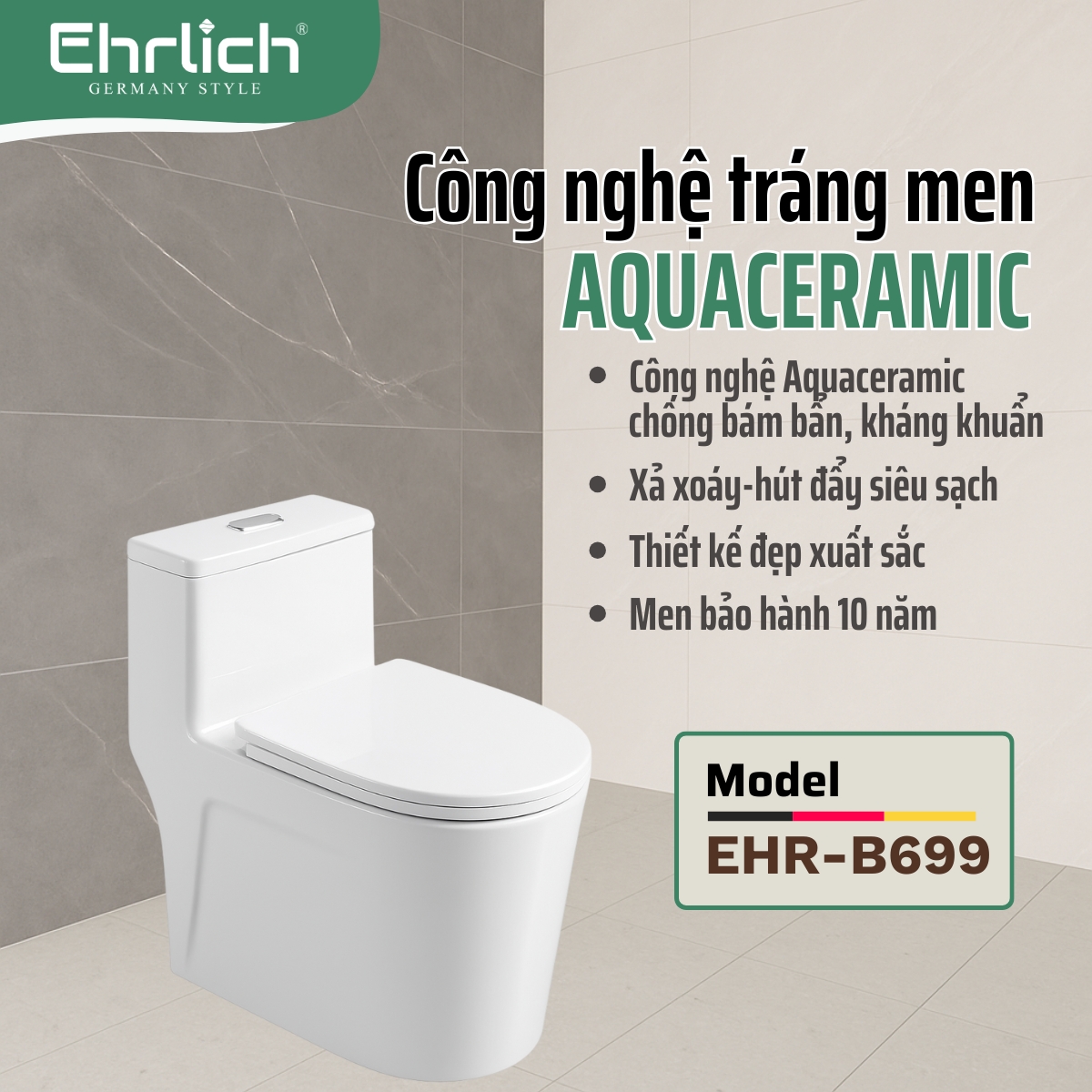 Bồn cầu liền khối  EHR-B699