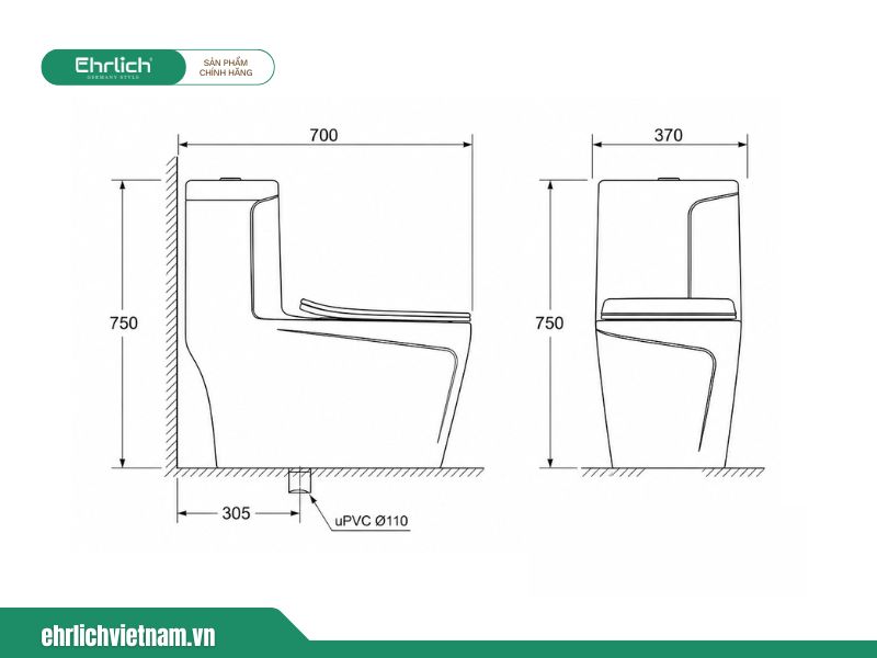 Bồn cầu liền khối Ehr-B917 (1)