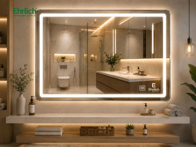 Gương LED phôi Bỉ có sấy Ehrlich LED-6080S