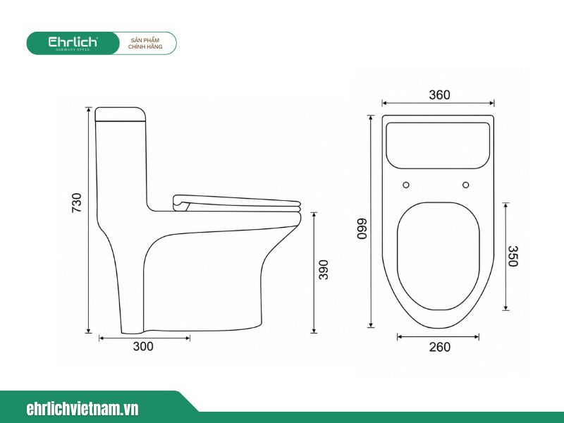 Bồn cầu liên khối EHR-B685 (2)
