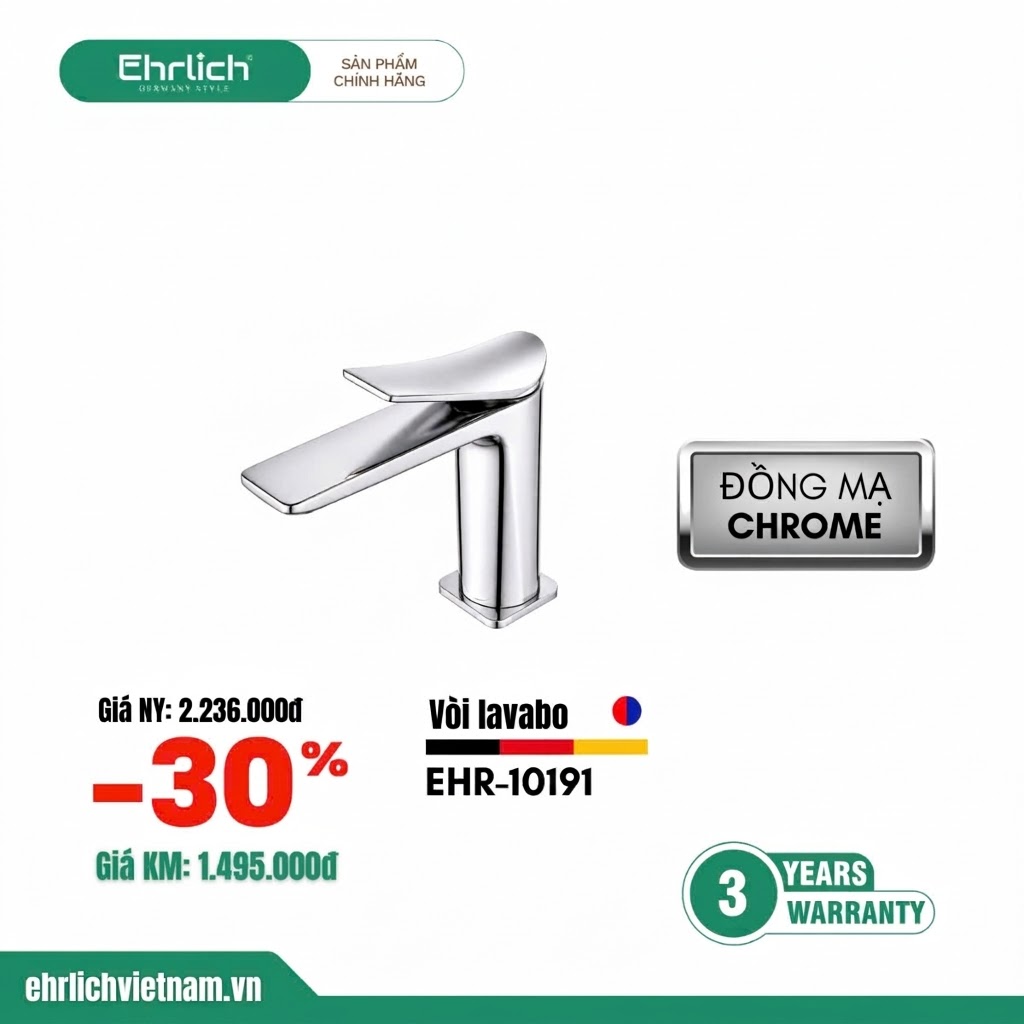 Vòi lavabo nóng lạnh  EHR-V10191