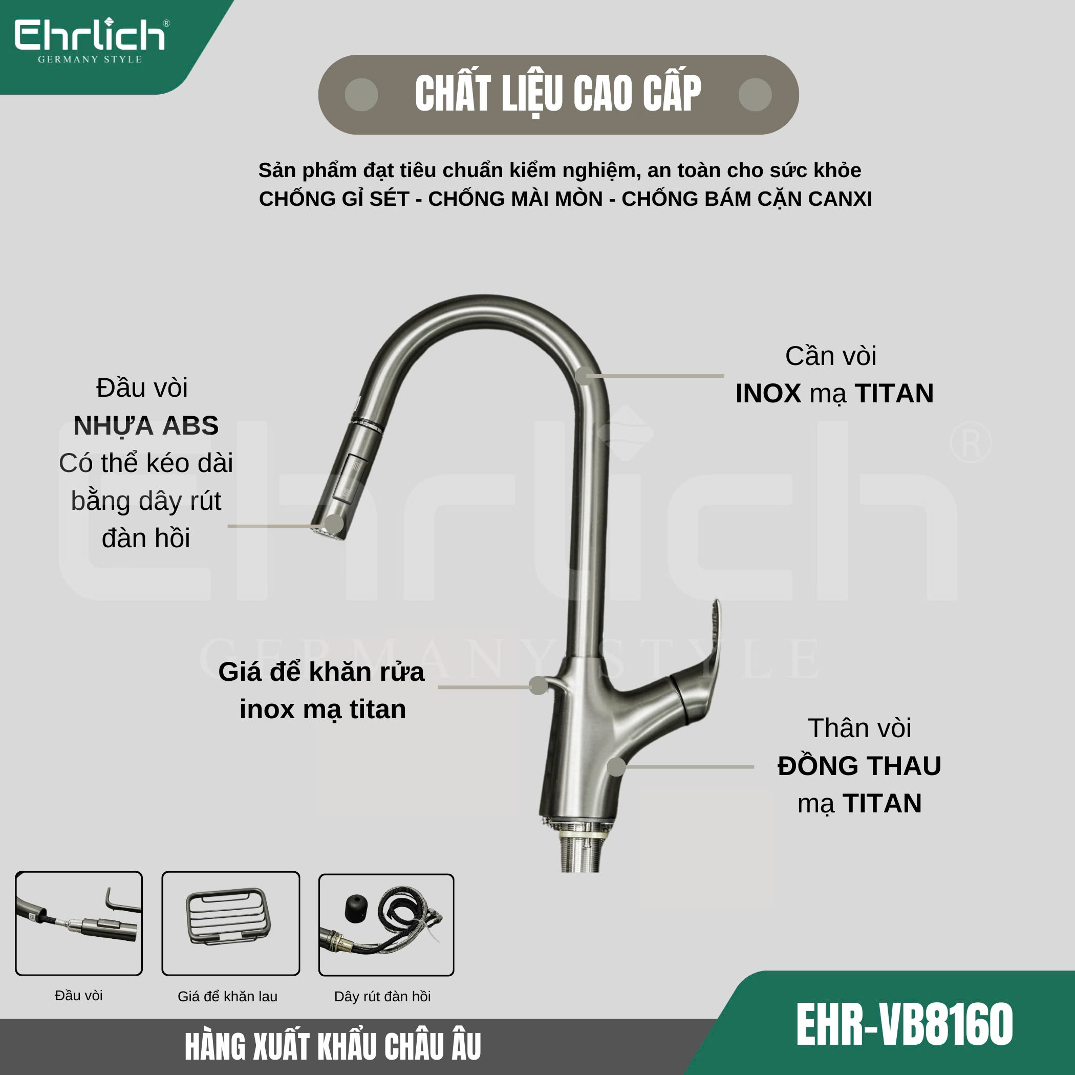Vòi rửa bát dây rút EHR-VB8160