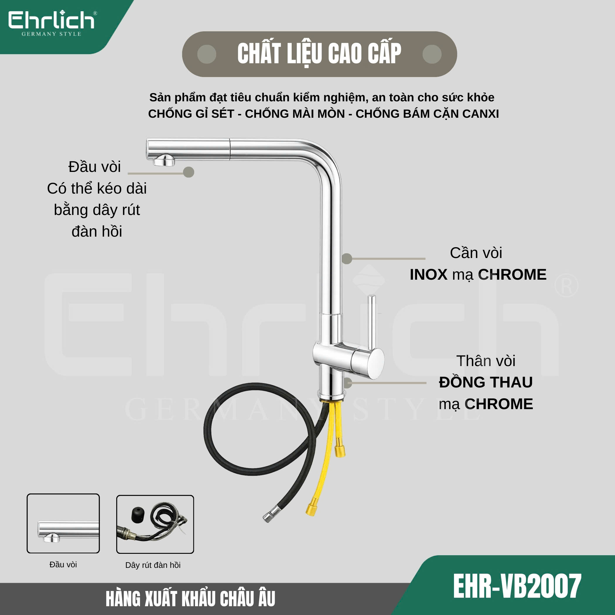 Vòi rửa bát dây rút EHR-VB2007