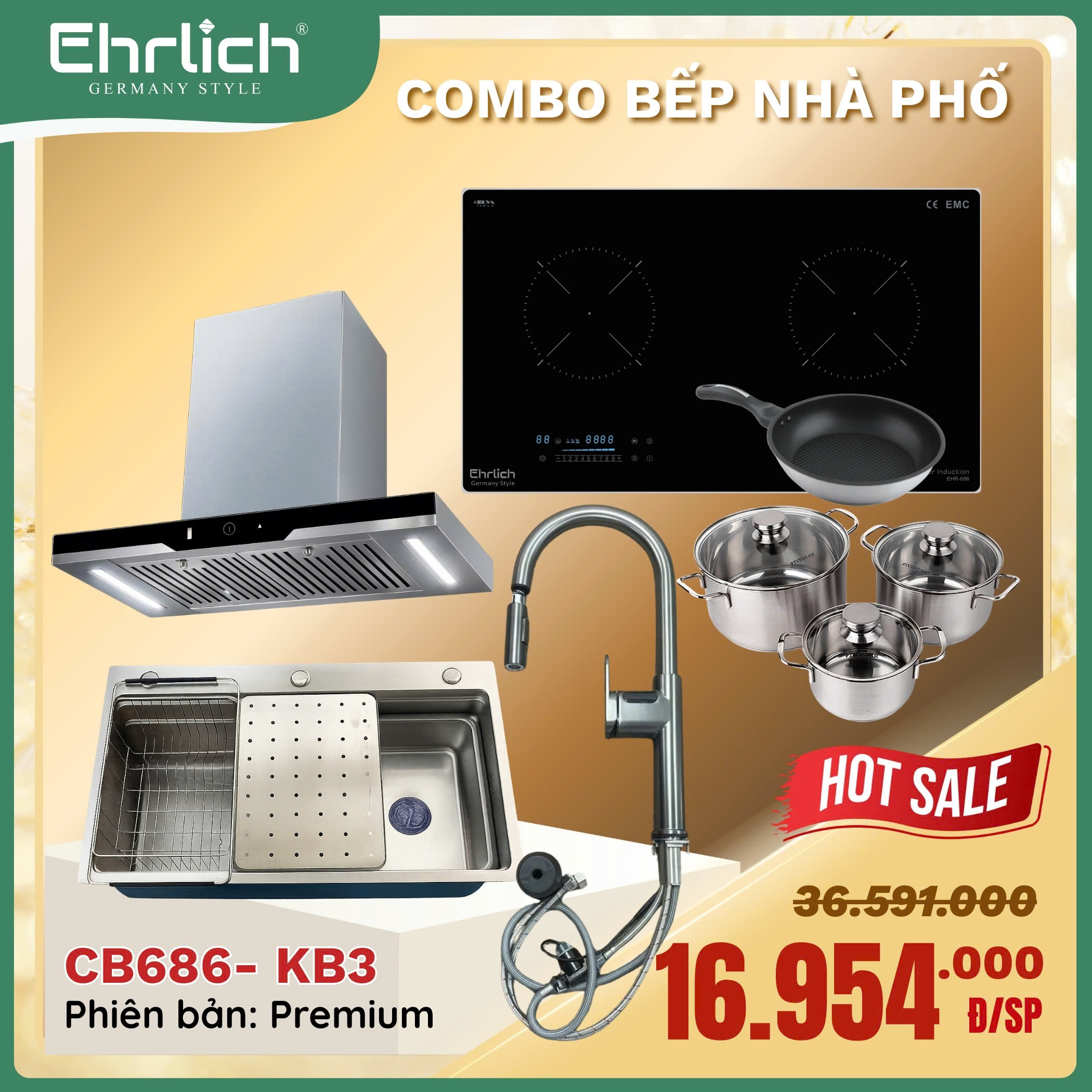 Combo bếp CB686-KB - Premium