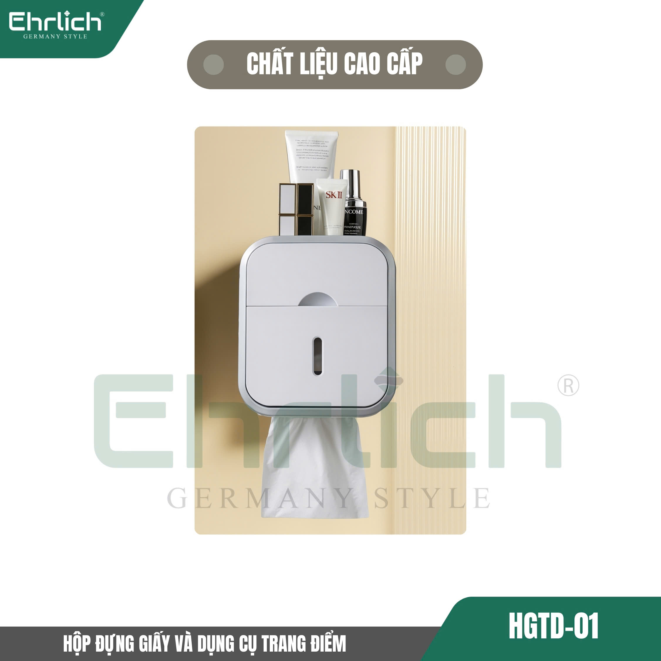 Hộp đựng giấy và dụng cụ trang điểm HGTD-01