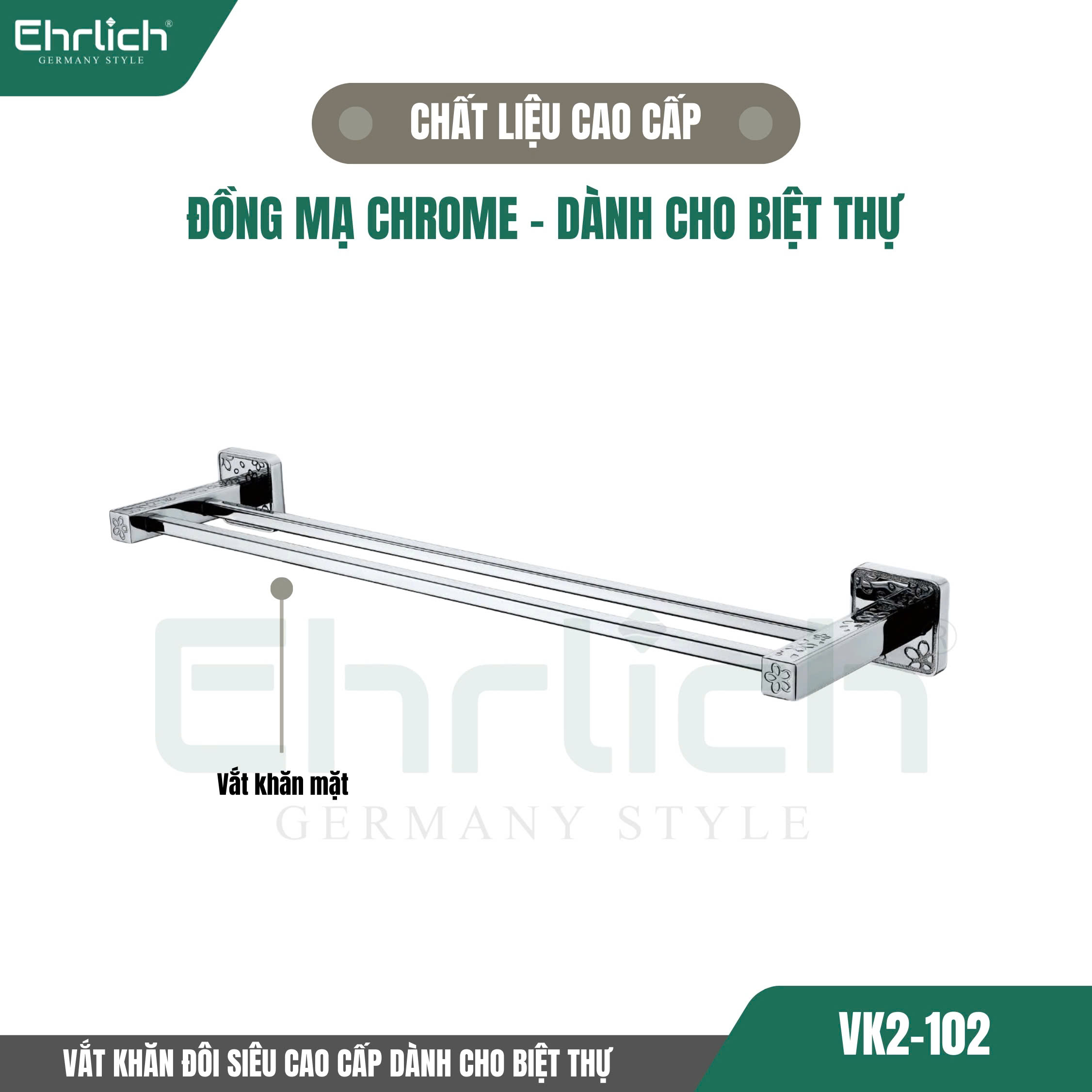 Vắt khăn đôi siêu cao cấp dành cho biệt thự Vk2-102