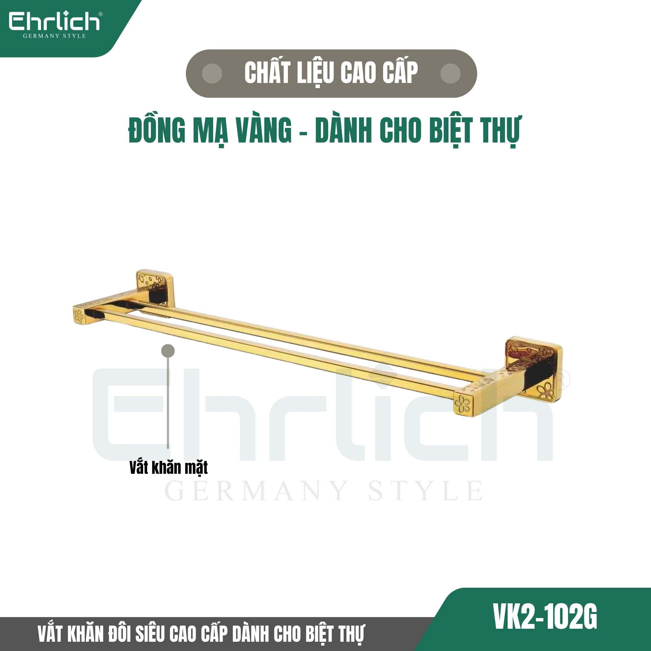 Vắt khăn đôi siêu cao cấp dành cho biệt thự Vk2-102G