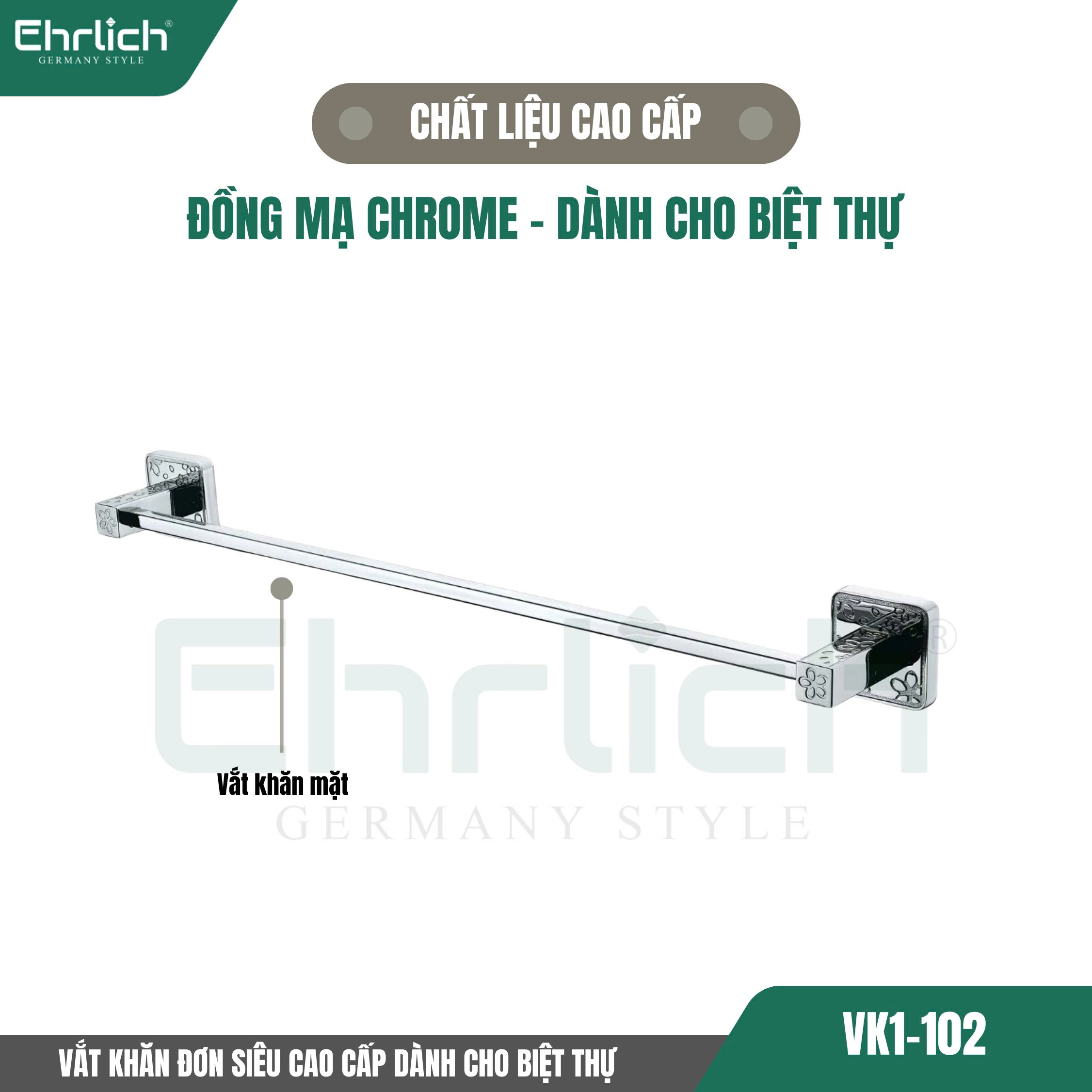 Vắt khăn đơn siêu cao cấp dành cho biệt thự VK1-102
