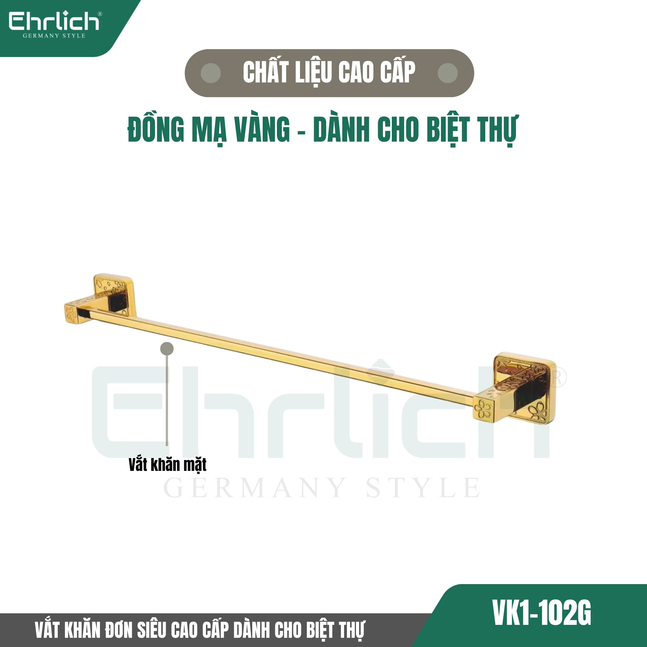 Vắt khăn đơn siêu cao cấp dành cho biệt thự VK1-102G