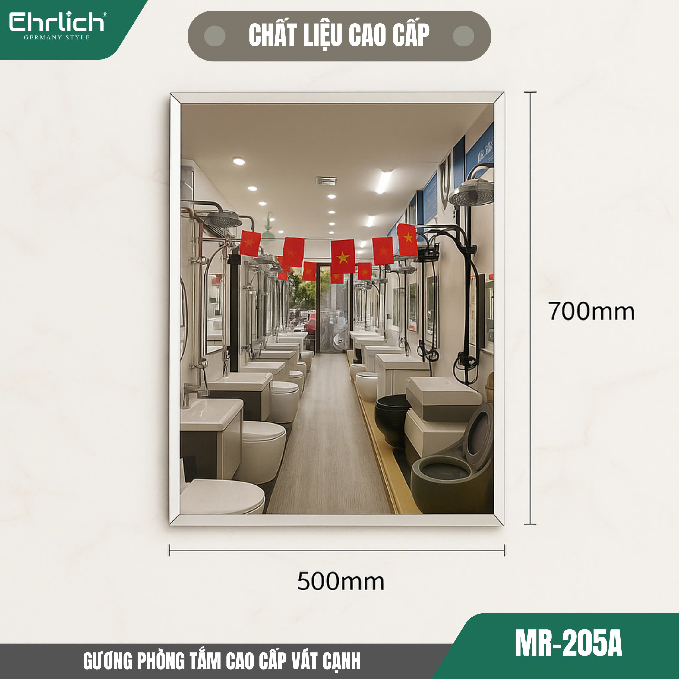 Gương phòng tắm cao cấp vát cạnh MR-205A