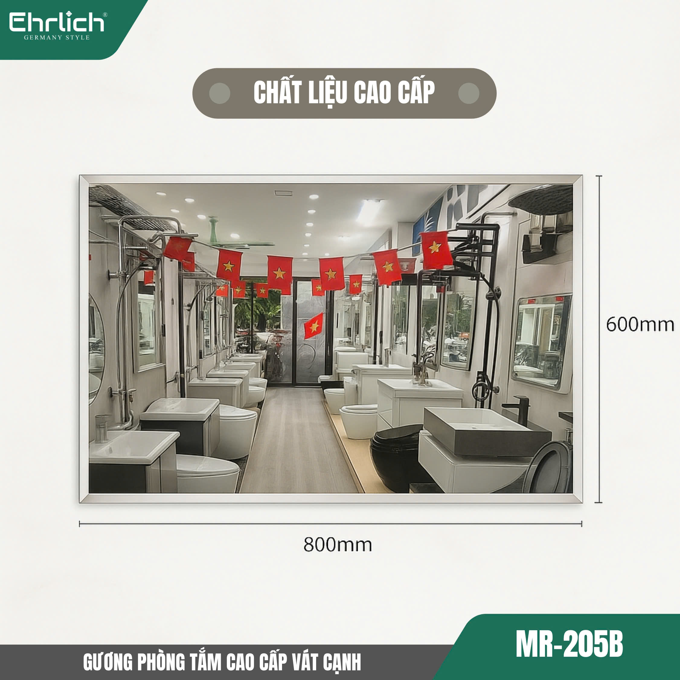 Gương phòng tắm cao cấp vát cạnh MR-205B