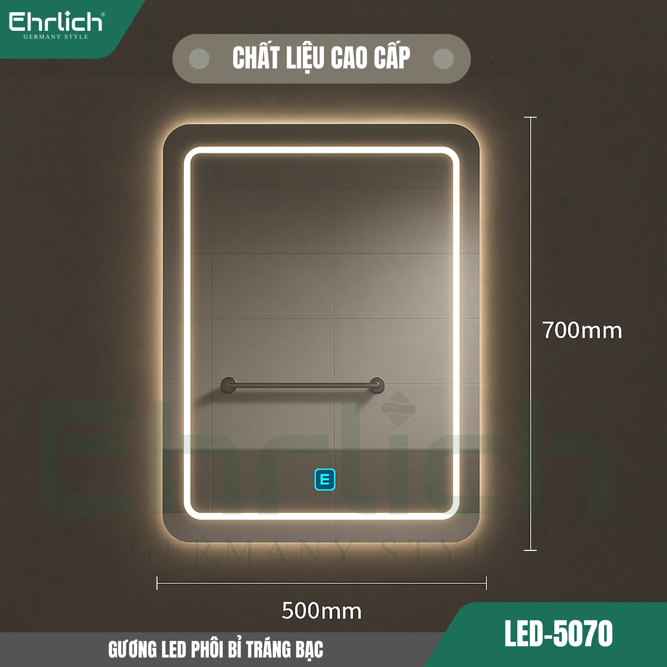 Gương LED phôi Bỉ tráng bạc LED-5070