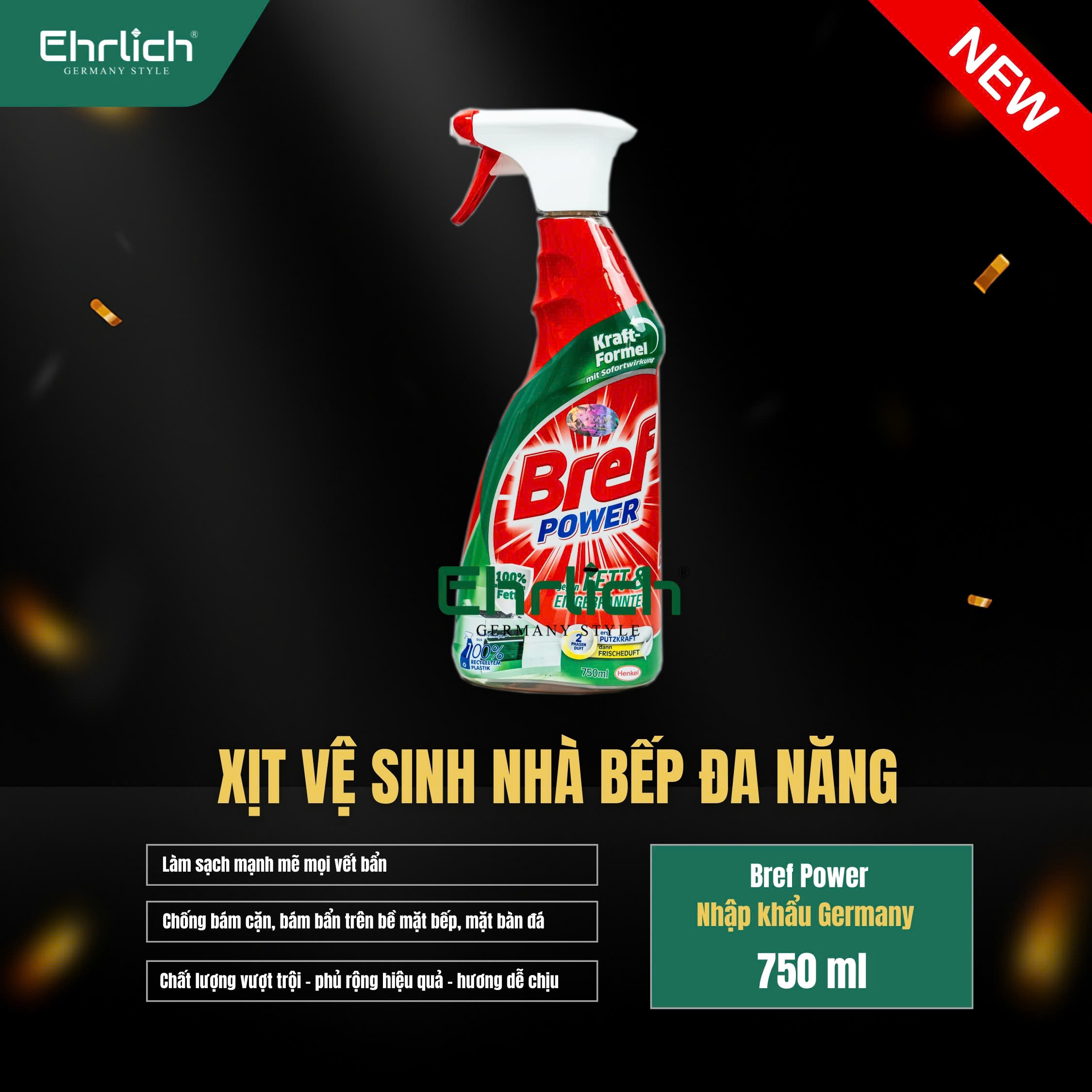 Xịt vệ sinh bếp đa năng Bref Power