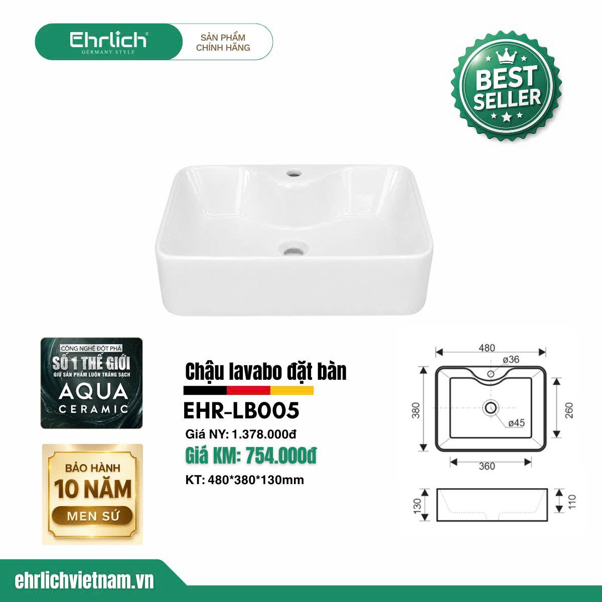 Chậu lavabo dương bàn đá LB005