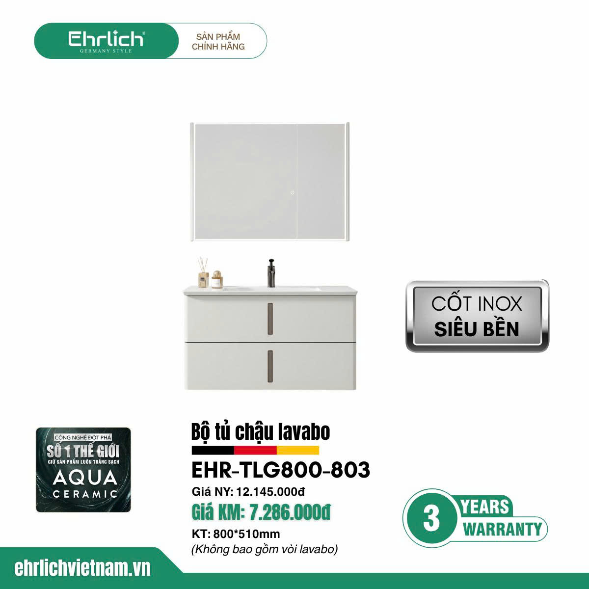 Tủ chậu cao cấp <br> TLG800-S803