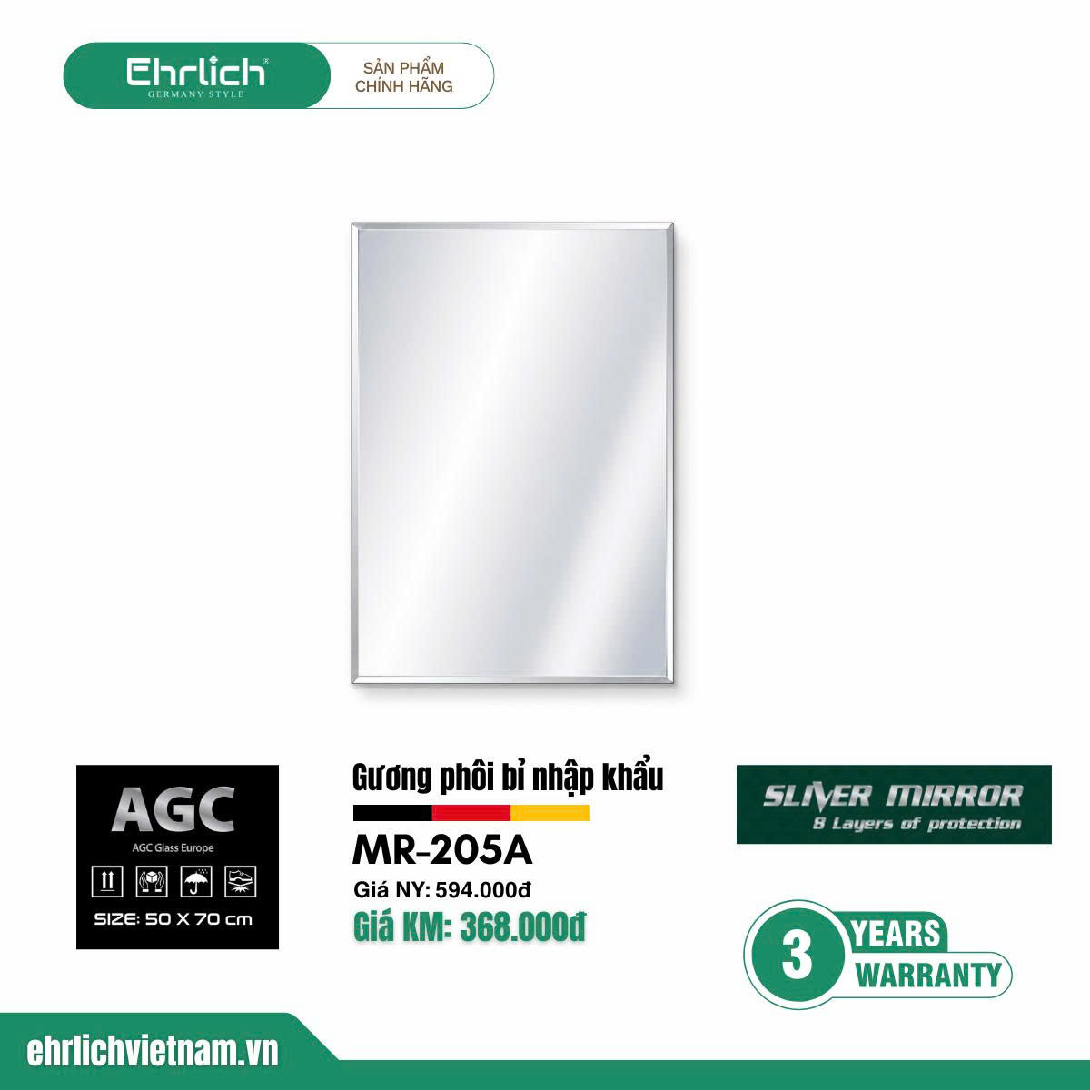 Gương phôi Bỉ nhập khẩu MR-205A