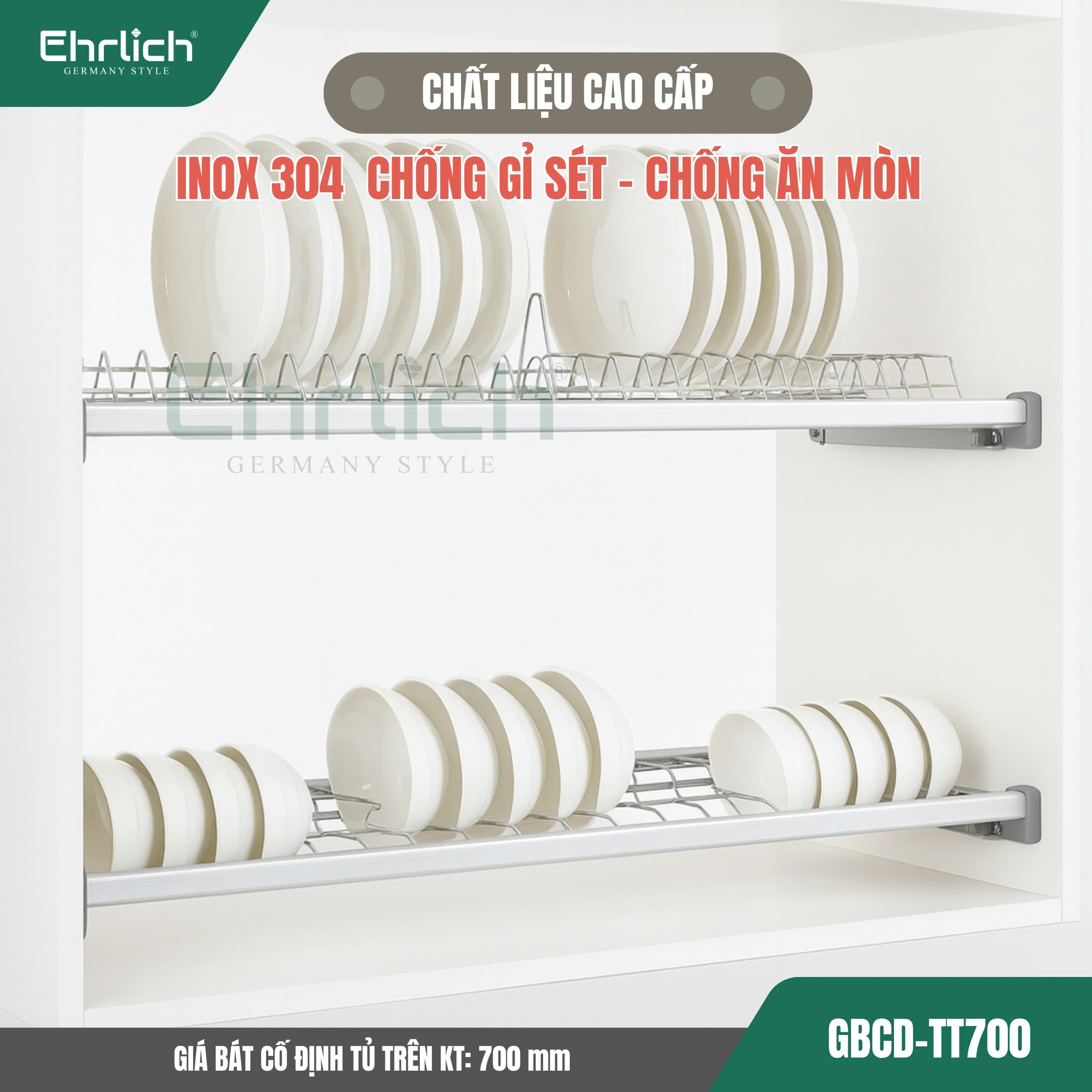 Giá bát cố định tủ trên - 700mm