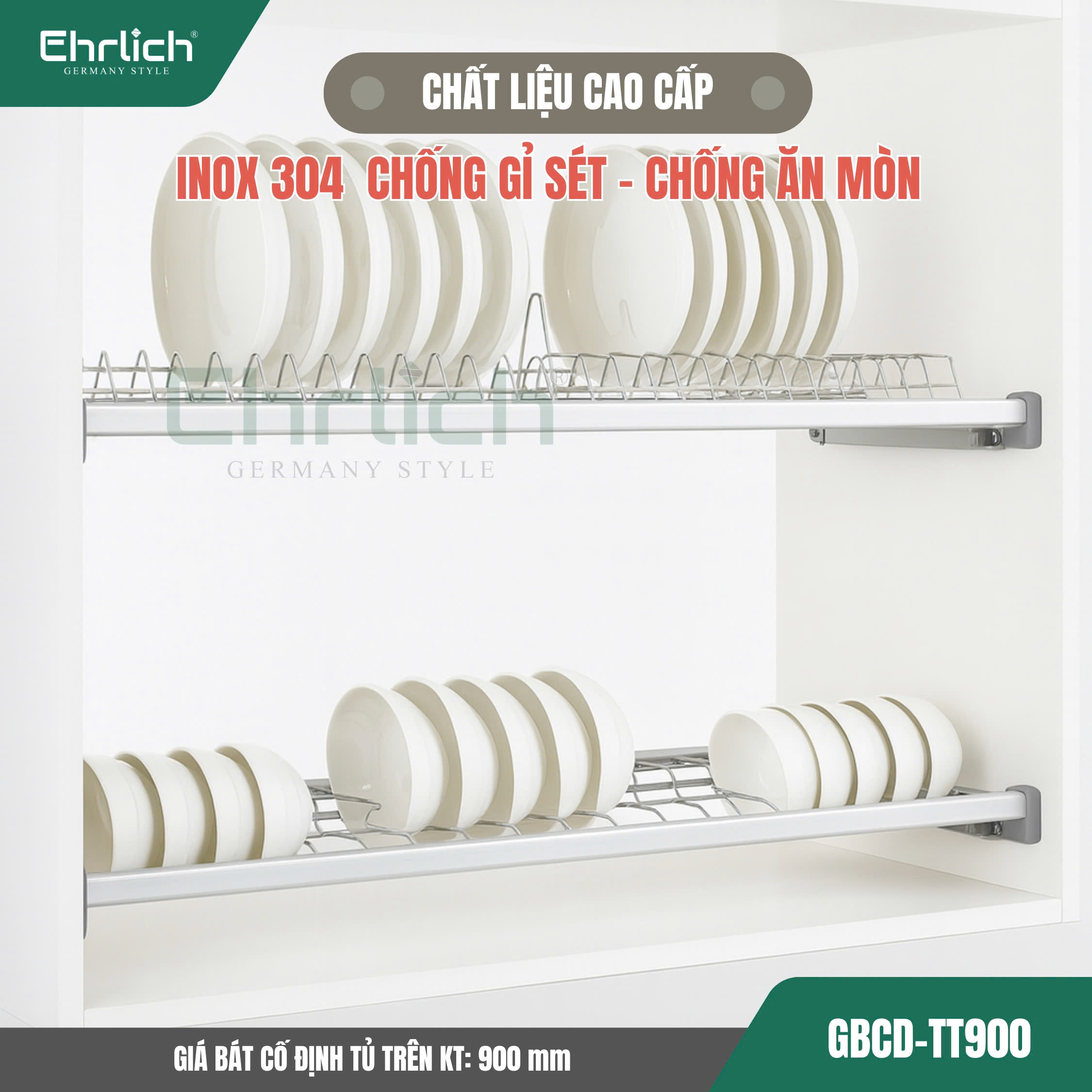Giá bát cố định tủ trên - 900mm