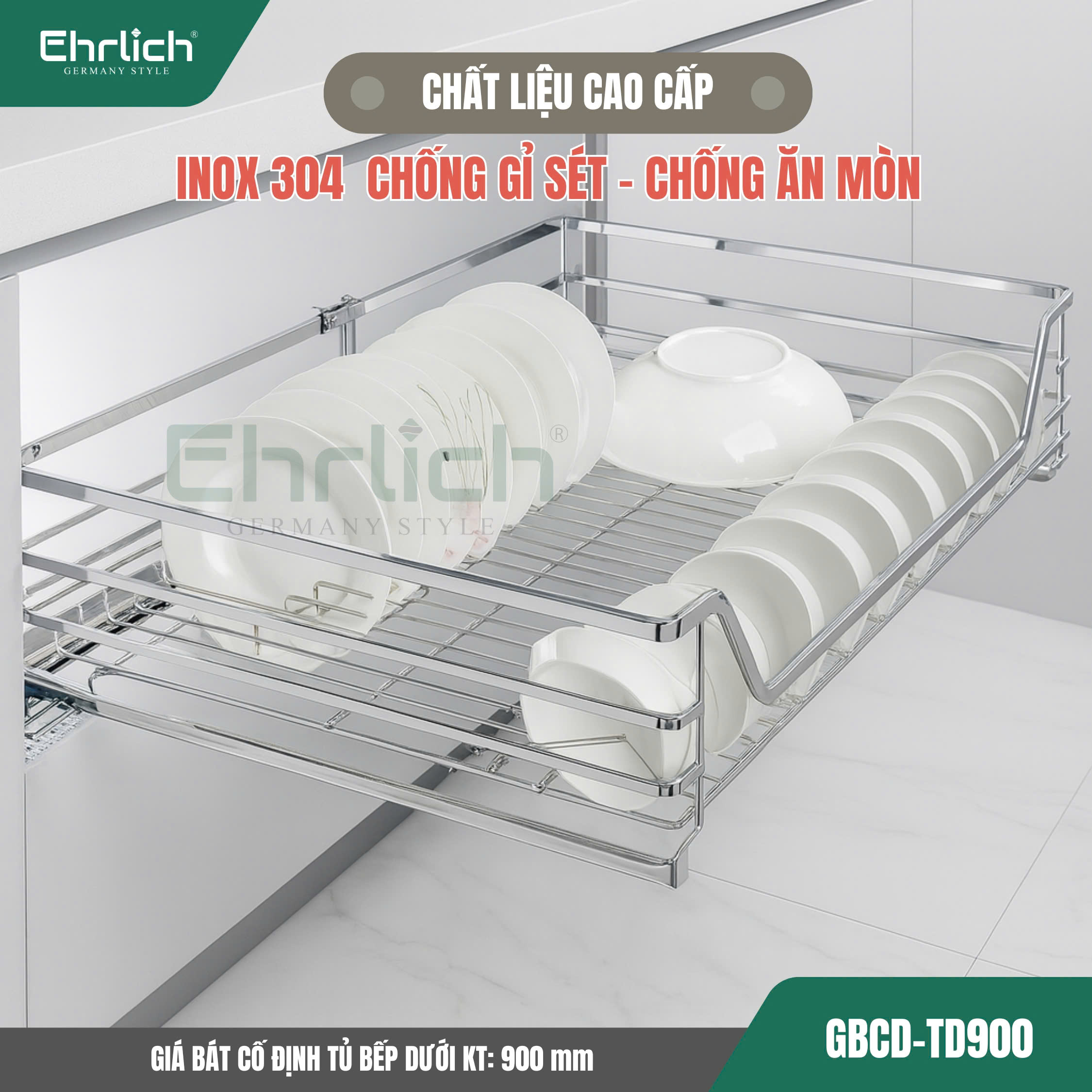 Giá bát cố định tủ bếp dưới - 900mm