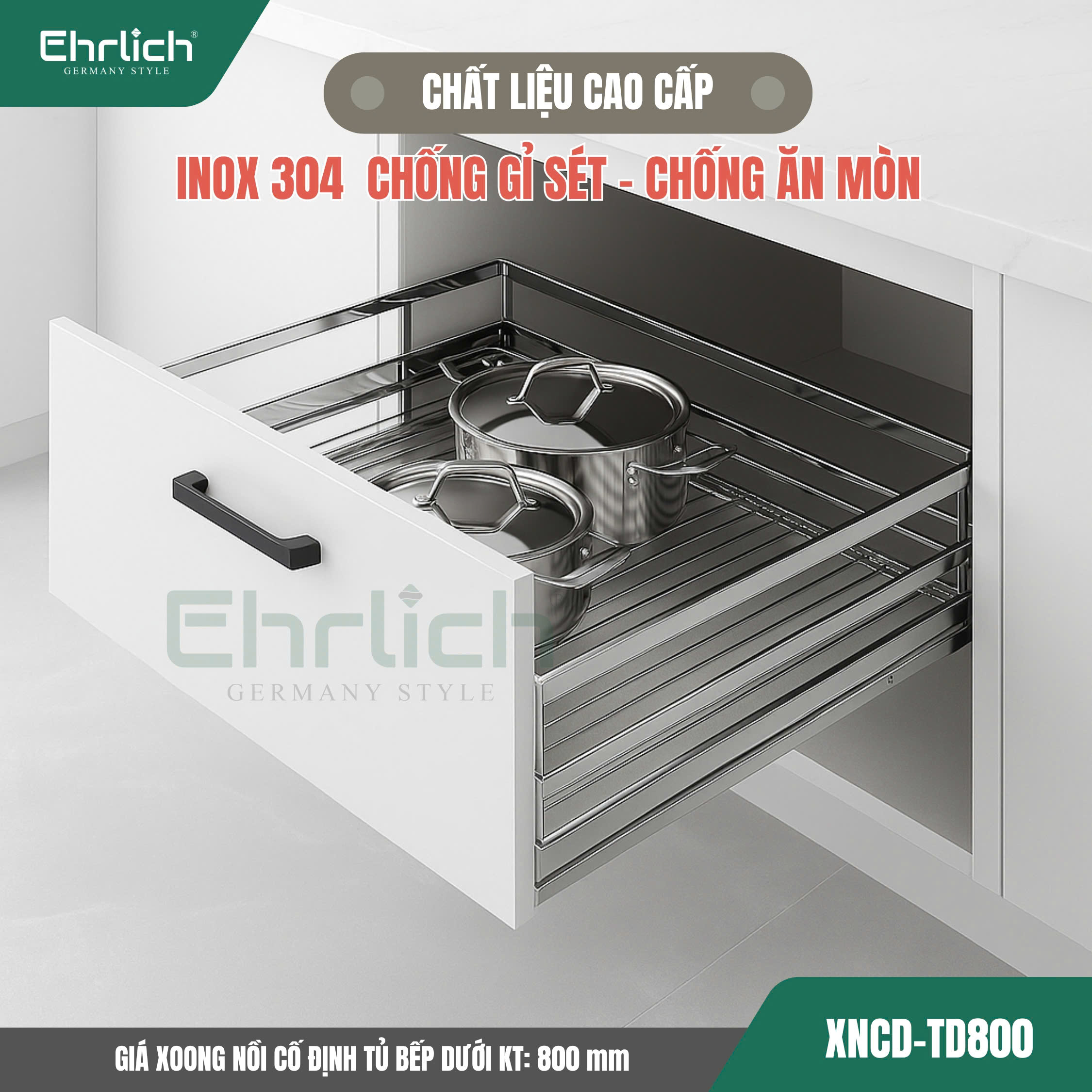 Giá xoong nồi cố định tủ bếp dưới - 800mm