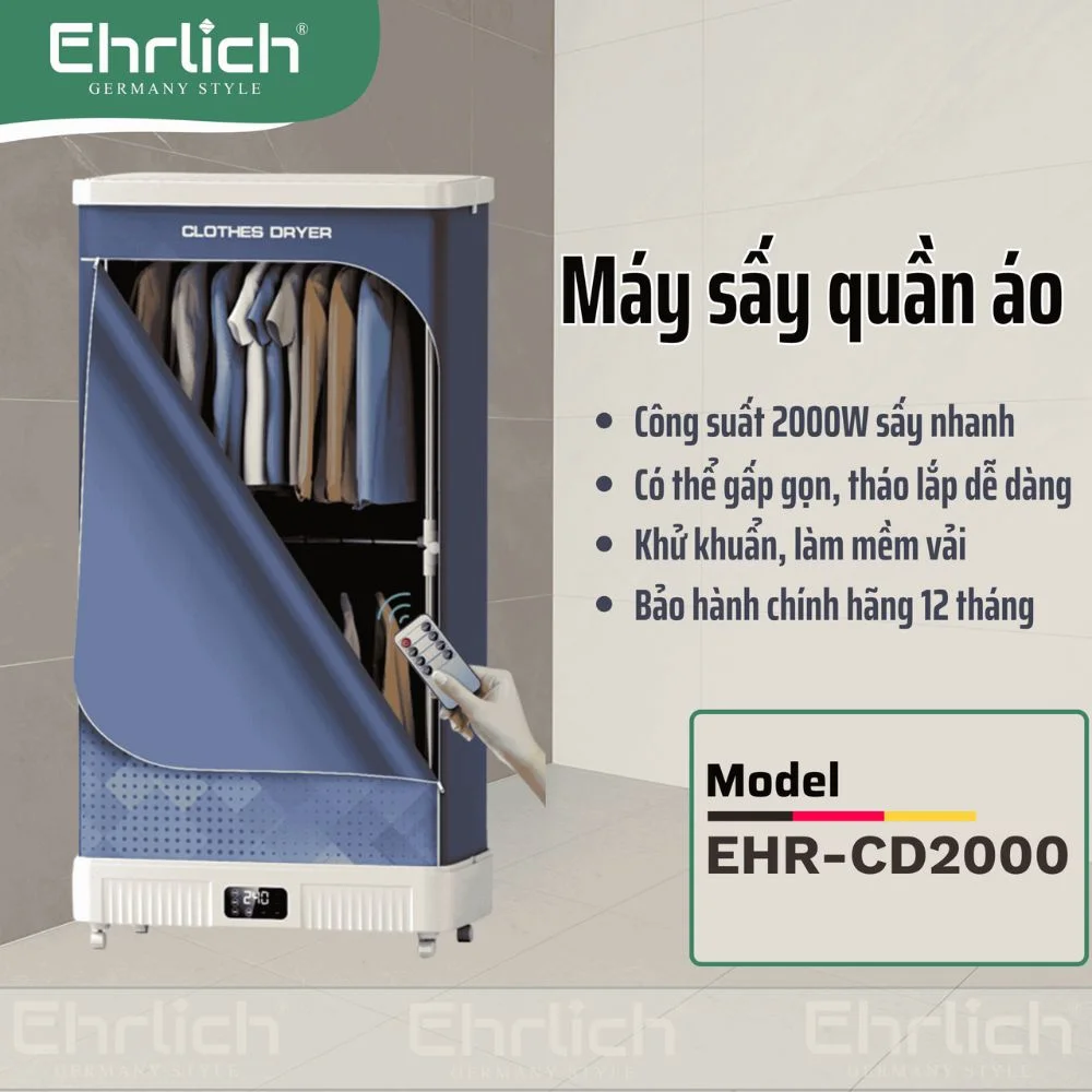 Máy sấy quần áo Ehrlich EHR-CD2000 (2000W)