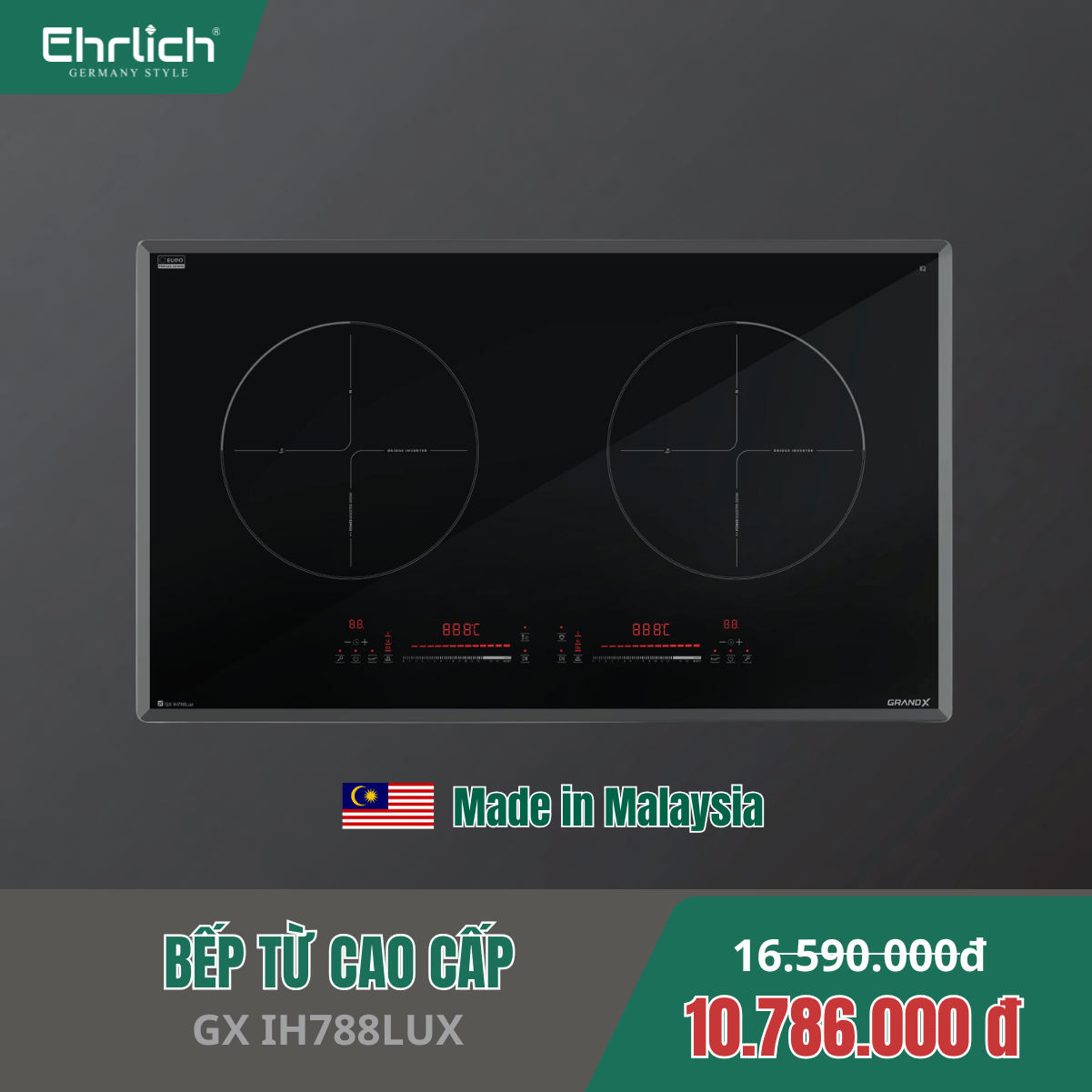 Bếp từ cao cấp GRANDX  GX IH788LUX