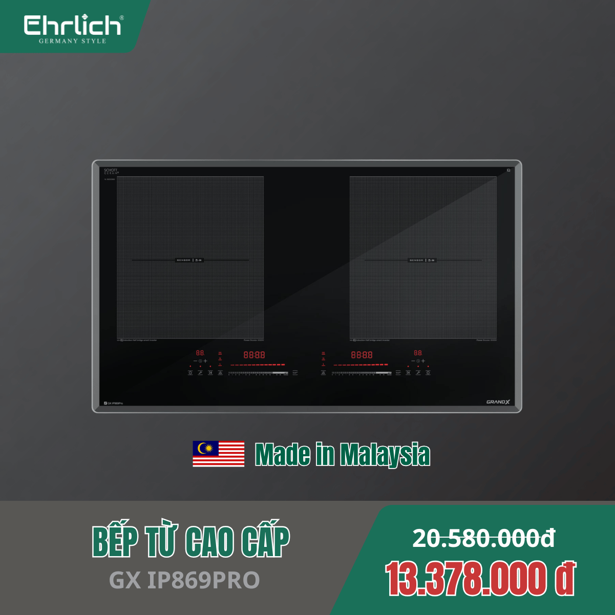 Bếp từ cao cấp GRANDX  GX IP869PRO