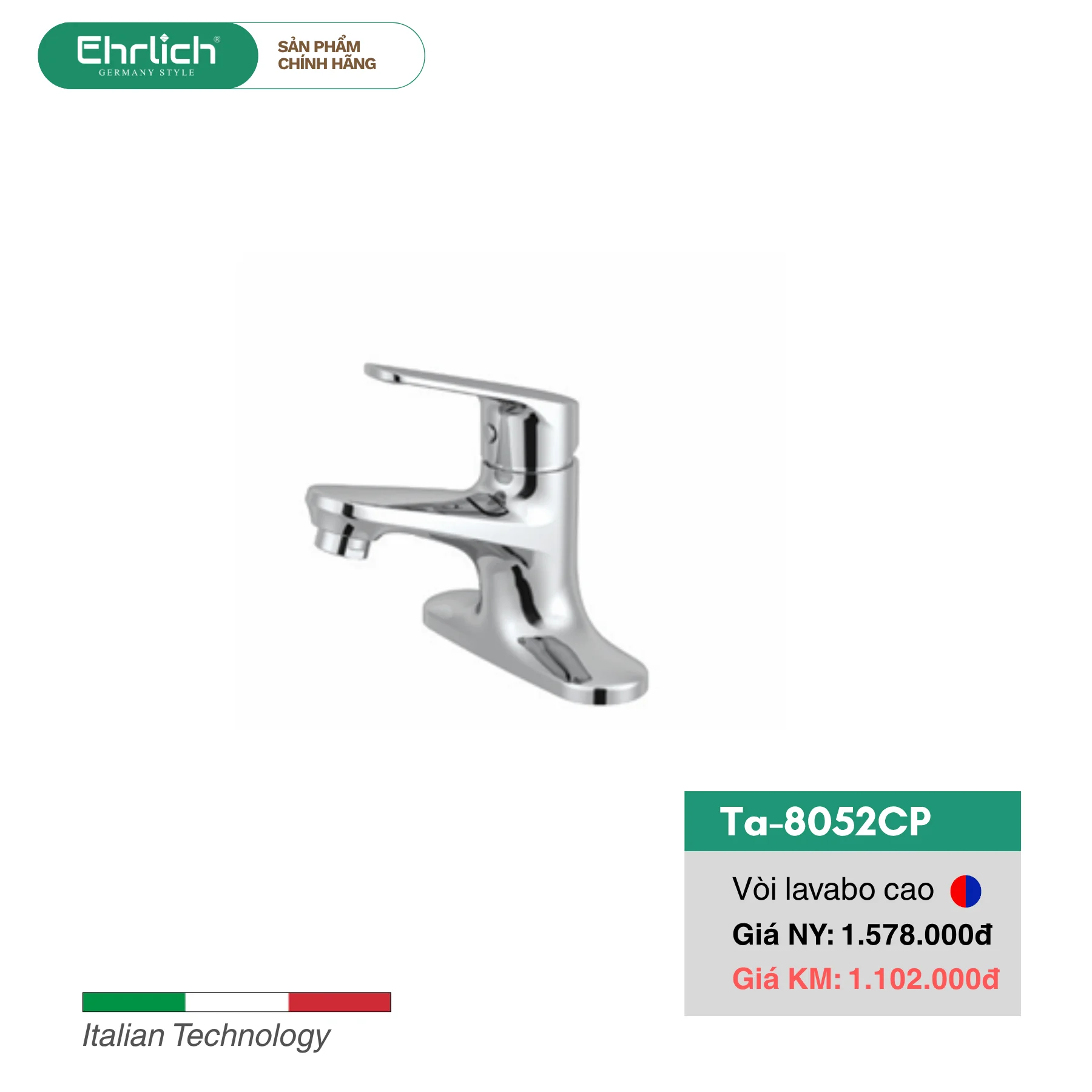 Vòi Lavabo Nóng Lạnh Ta-8052CP