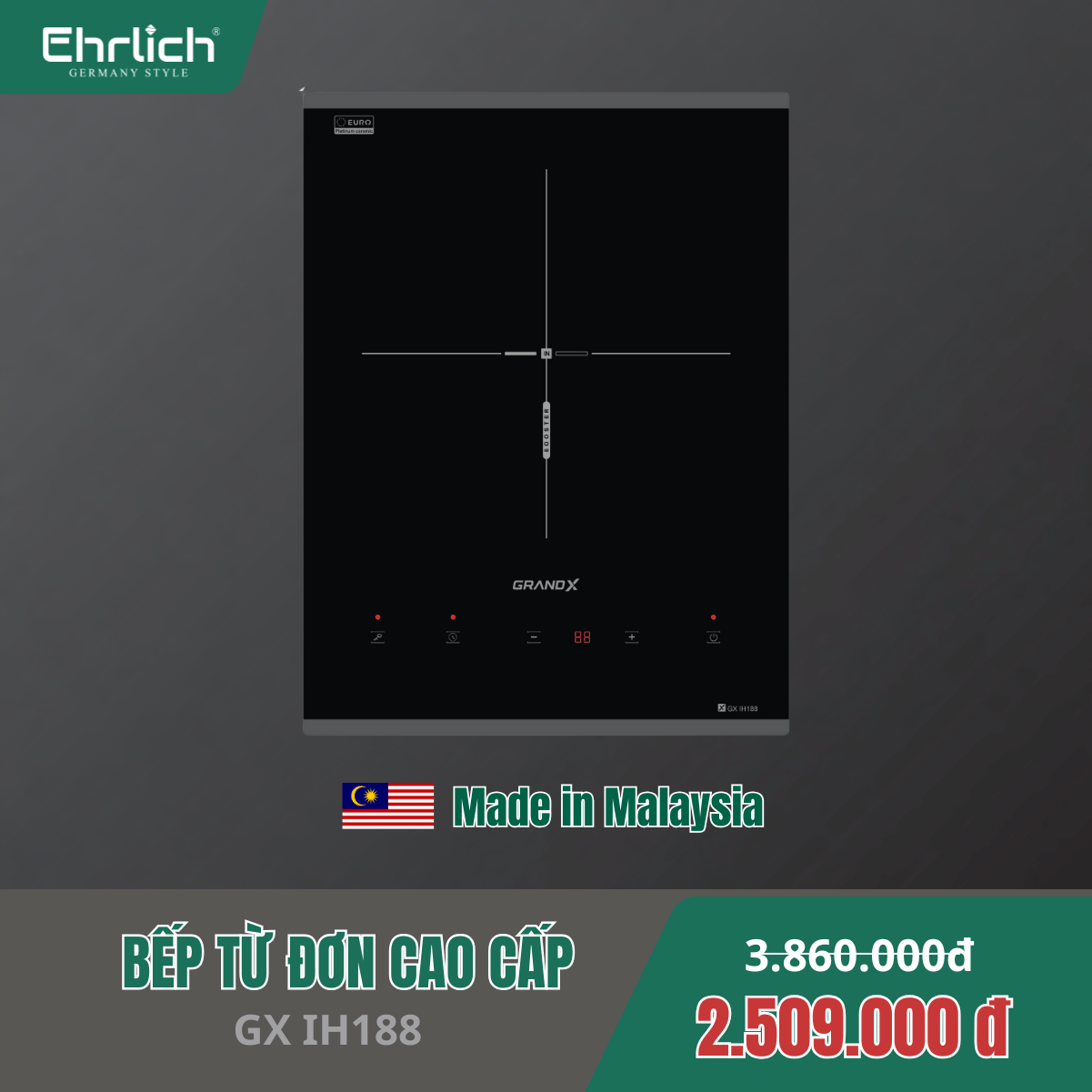 Bếp từ đơn cao cấp GRANDX GX IH188