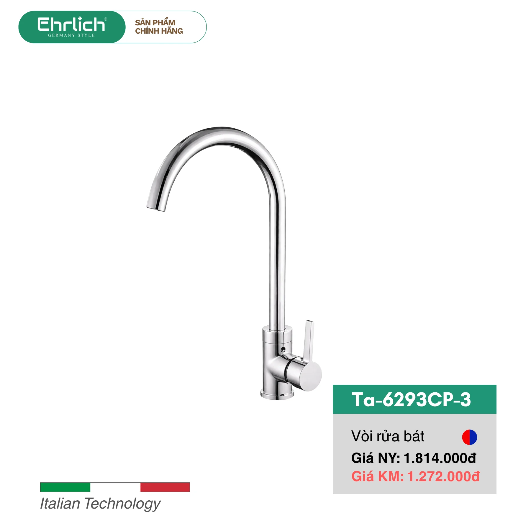 Vòi Rửa Bát Nóng Lạnh TA-6293CP-3