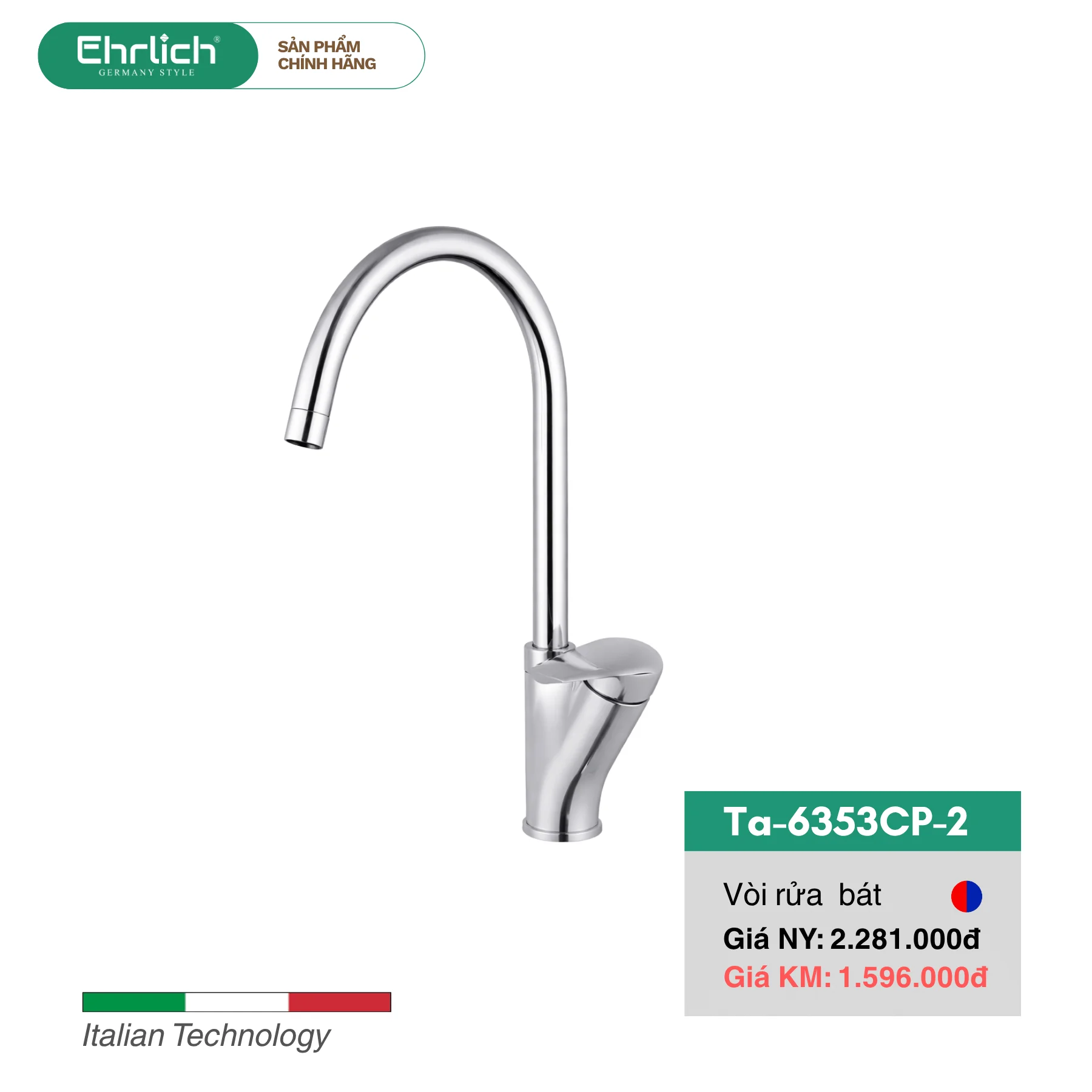 Vòi Rửa Bát Nóng Lạnh TA-6353CP-2