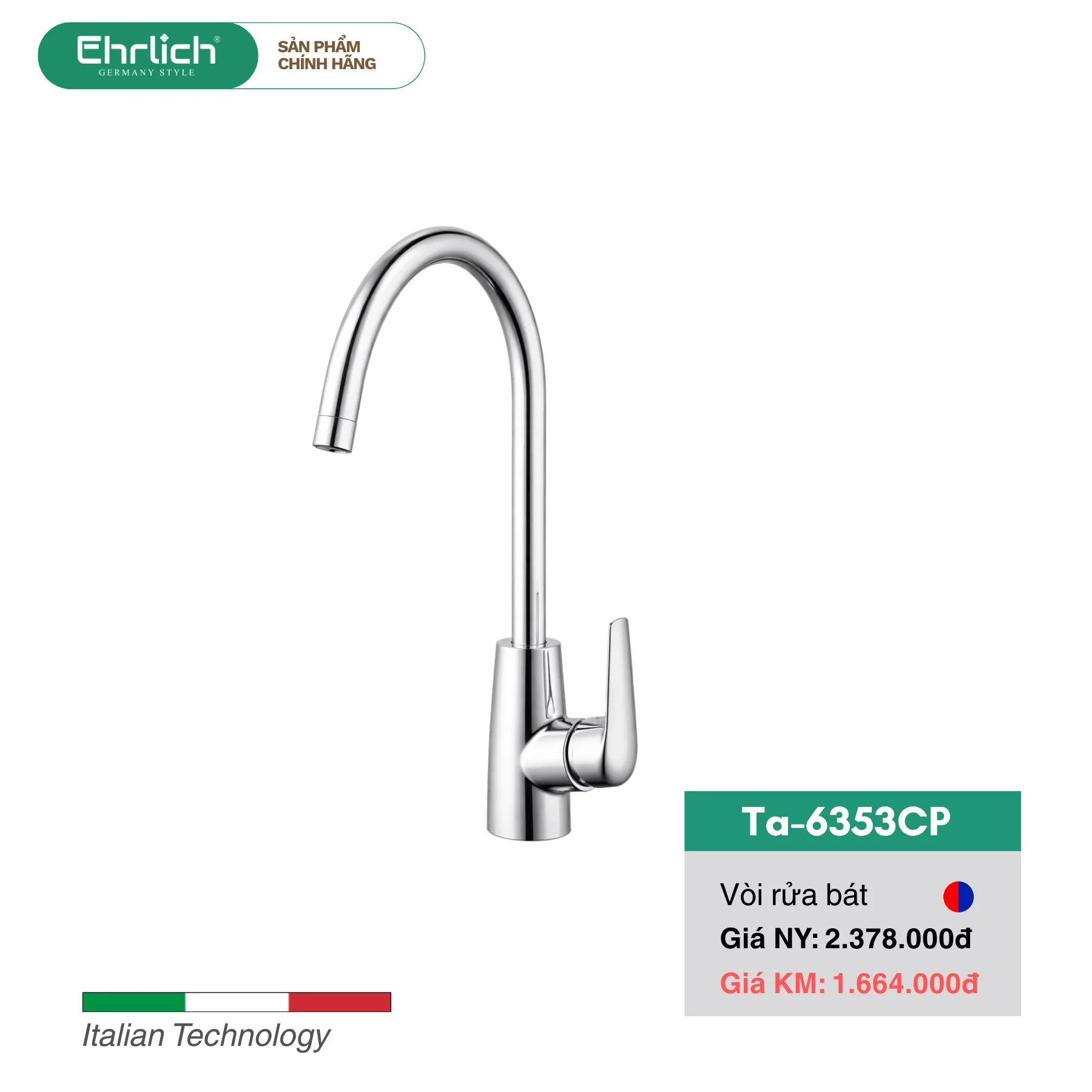 Vòi Rửa Bát Nóng Lạnh TA-6353CP