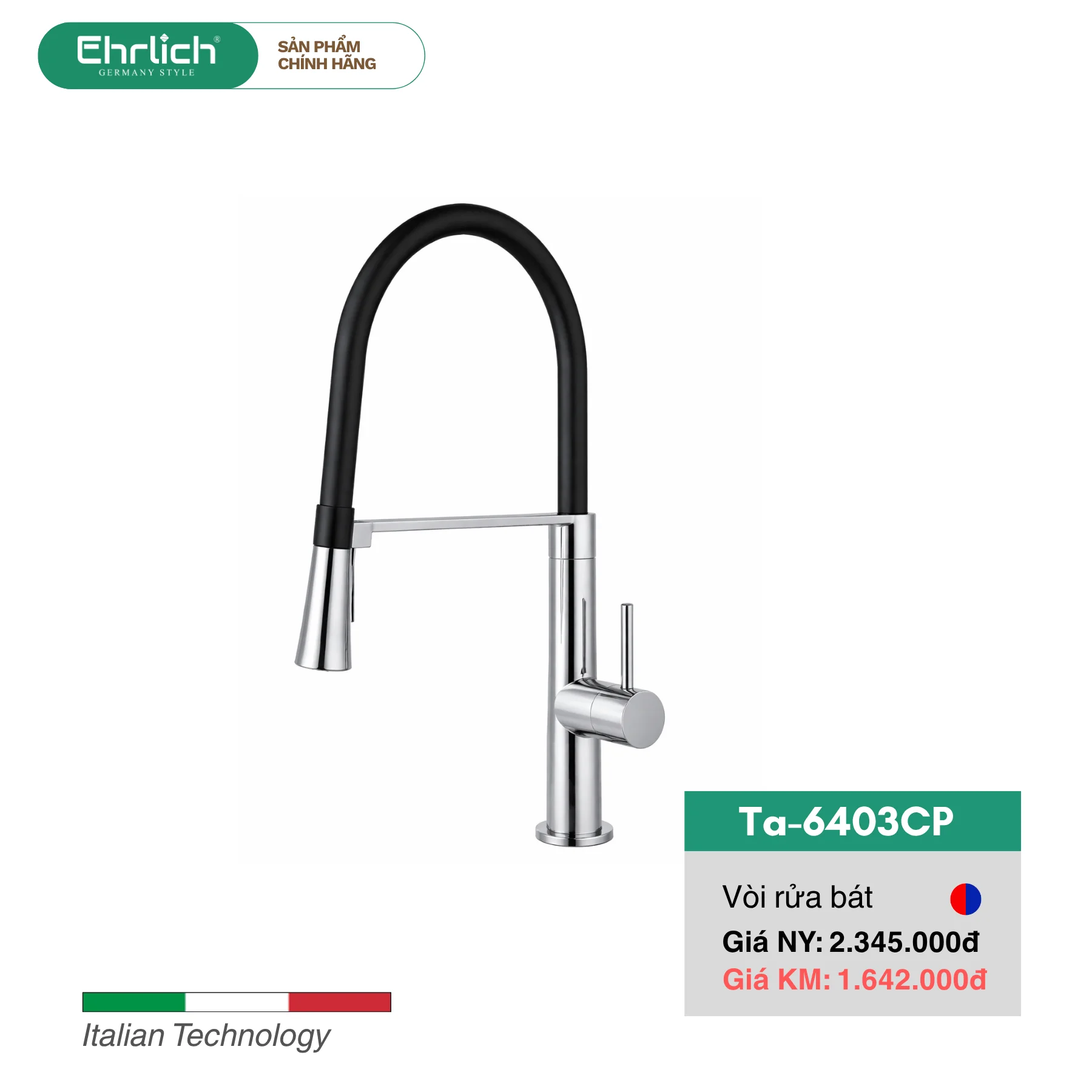 Vòi Rửa Bát Dây Rút Nóng Lạnh TA-6403CP