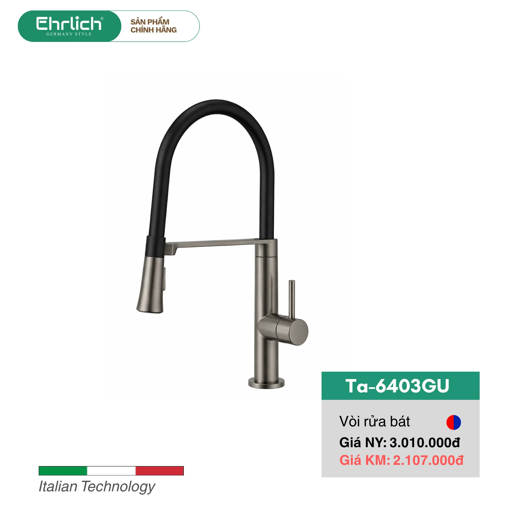 Vòi Rửa Bát Dây Rút Nóng Lạnh TA-6403GU