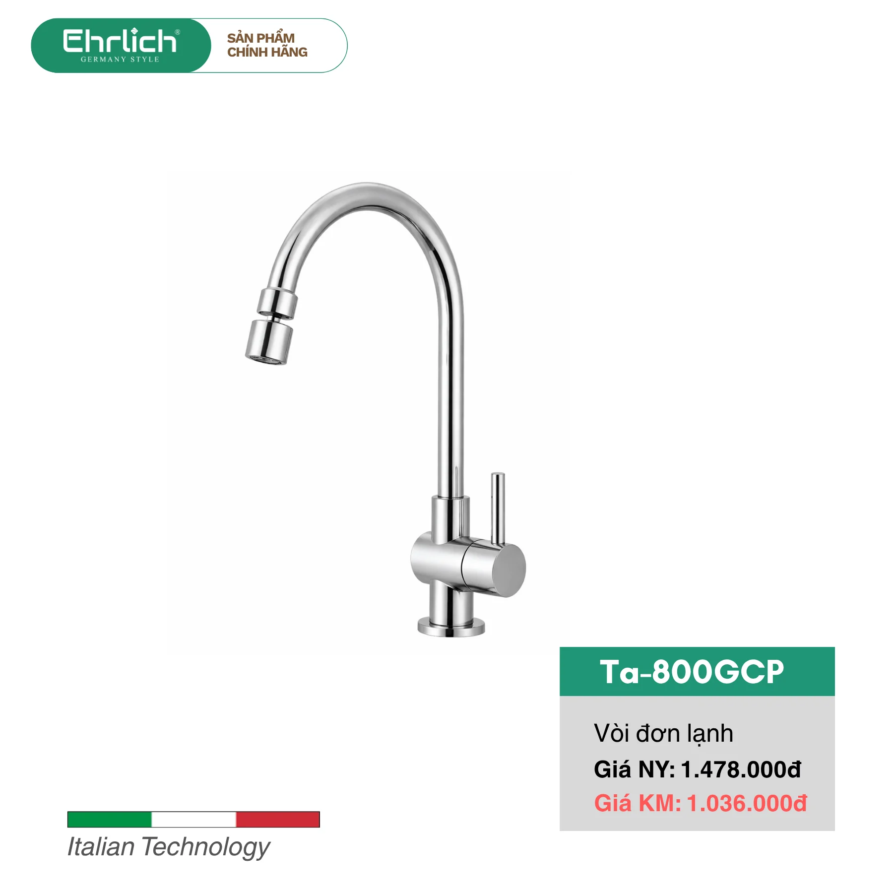 Vòi Rửa Bát Lạnh TA-800GCP