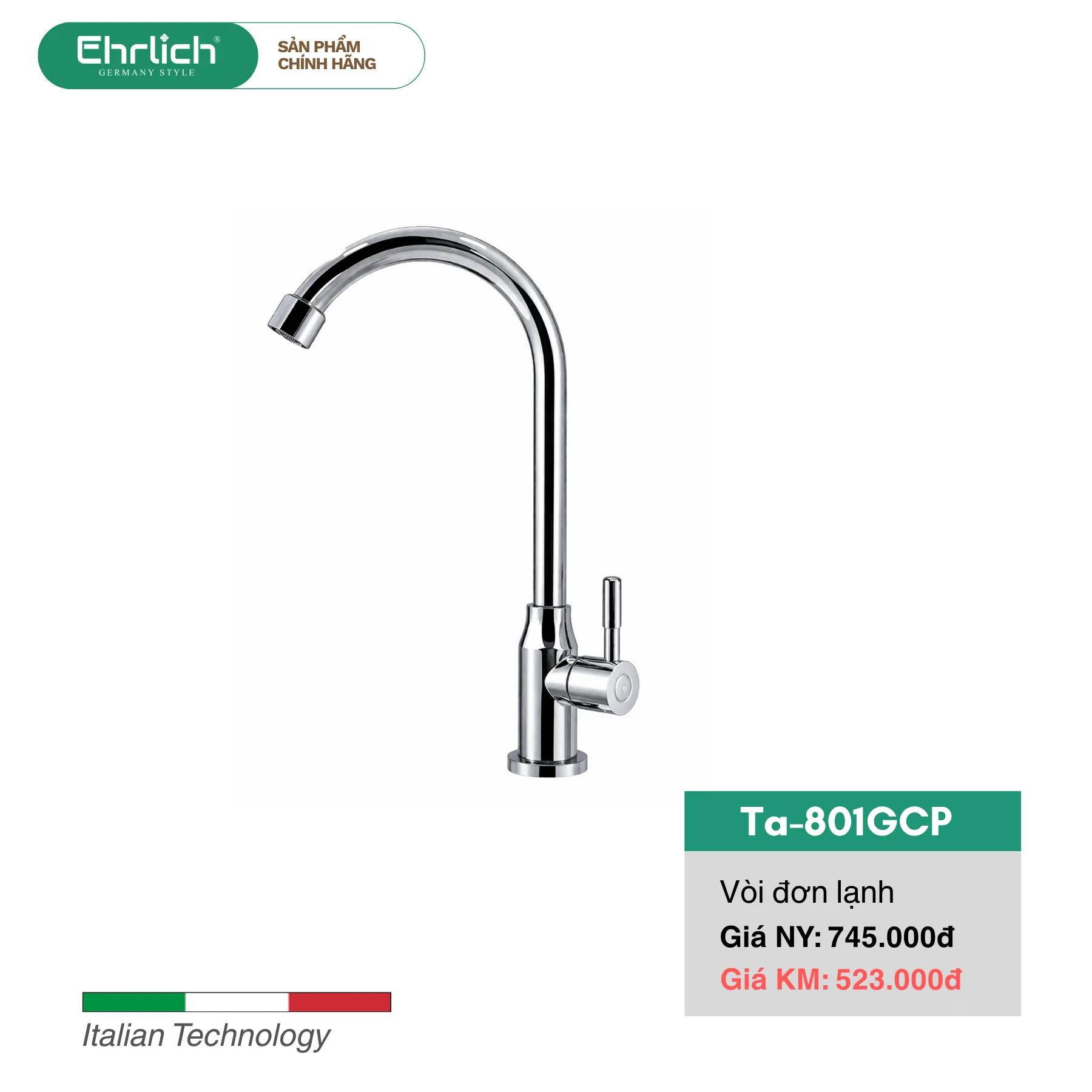Vòi Rửa Bát Lạnh TA-801GCP