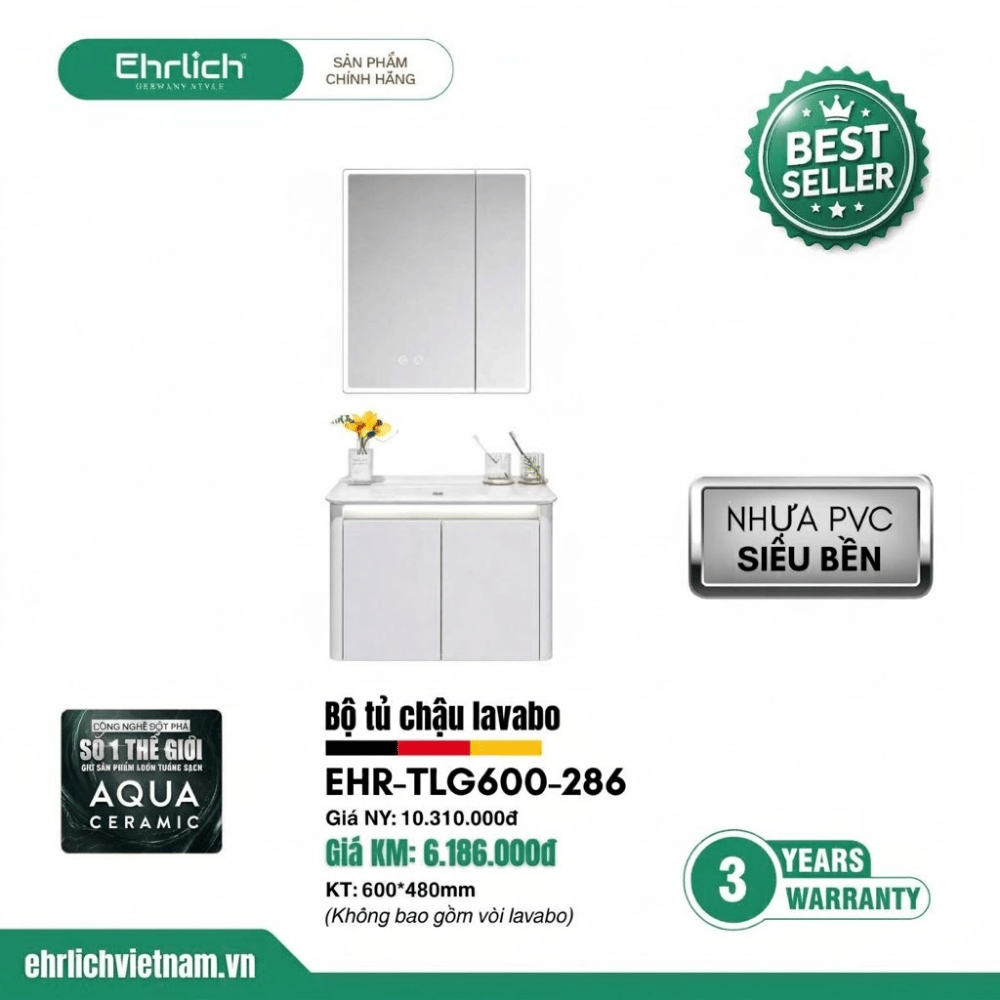 Tủ chậu cao cấp <br> TLG600-S286