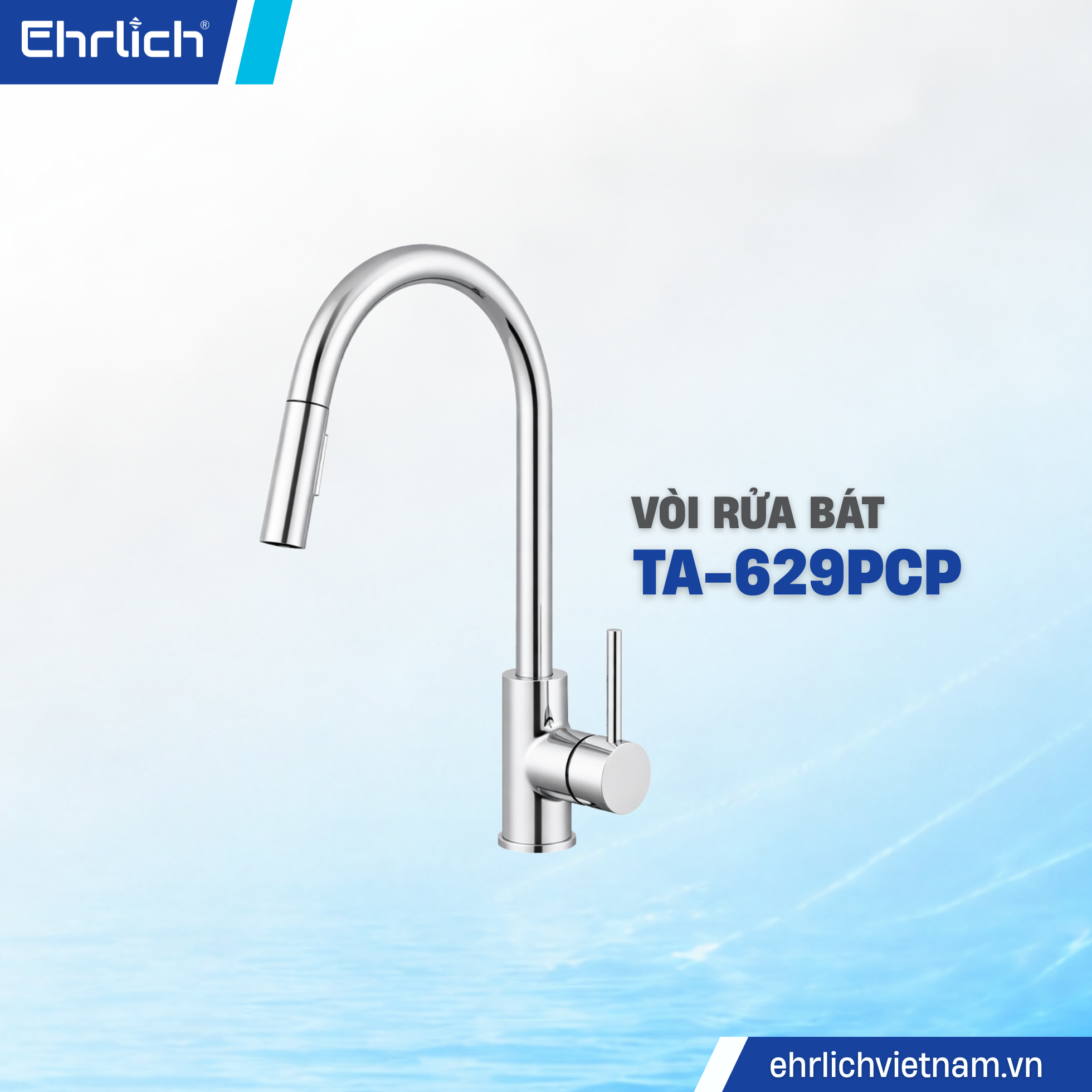 Vòi Rửa Bát Dây Rút Nóng Lạnh TA-629PCP Vòi Rửa Bát Dây Rút Nóng Lạnh TA-629PCP