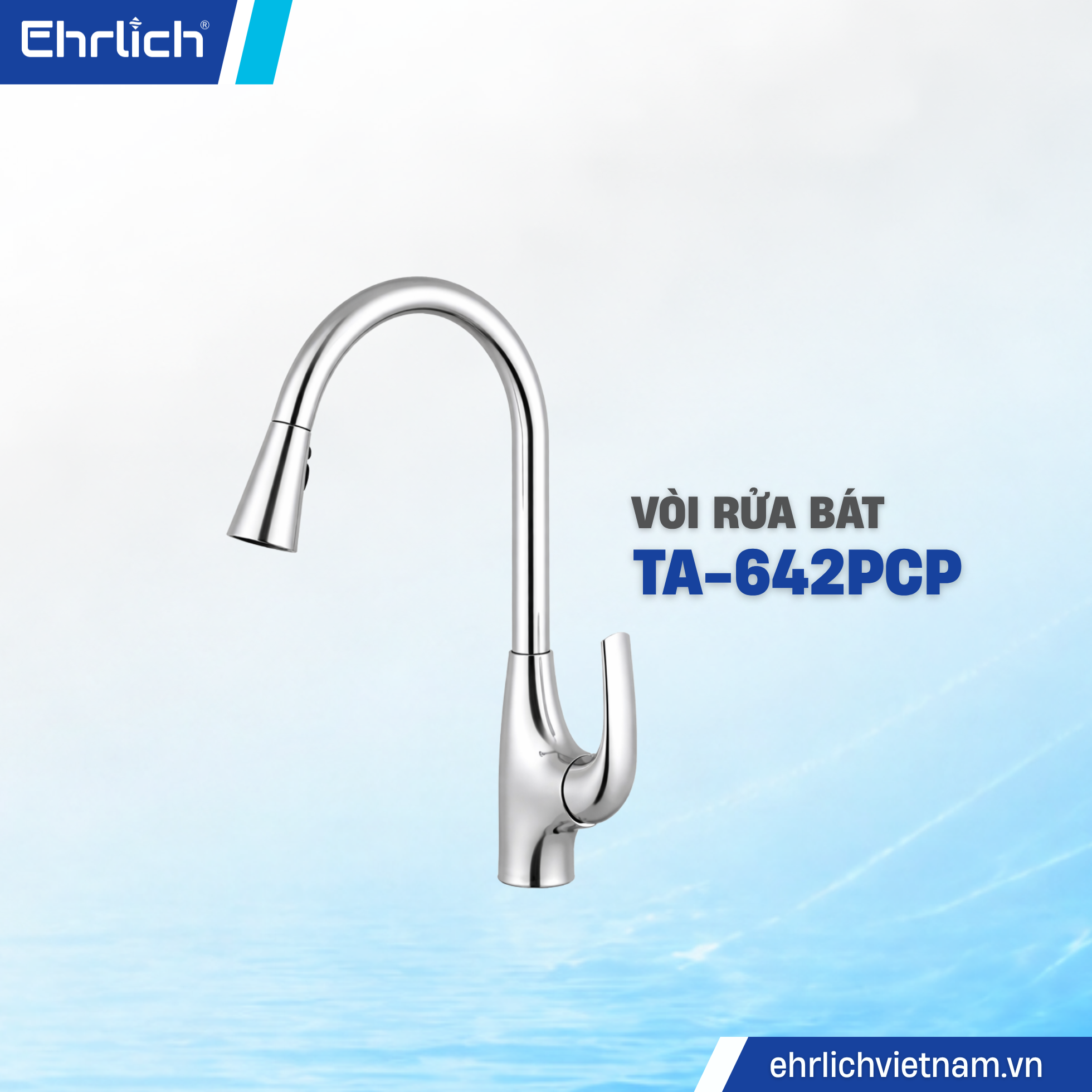 Vòi Rửa Bát Dây Rút Nóng Lạnh TA-642PCP Vòi Rửa Bát Dây Rút Nóng Lạnh TA-642PCP