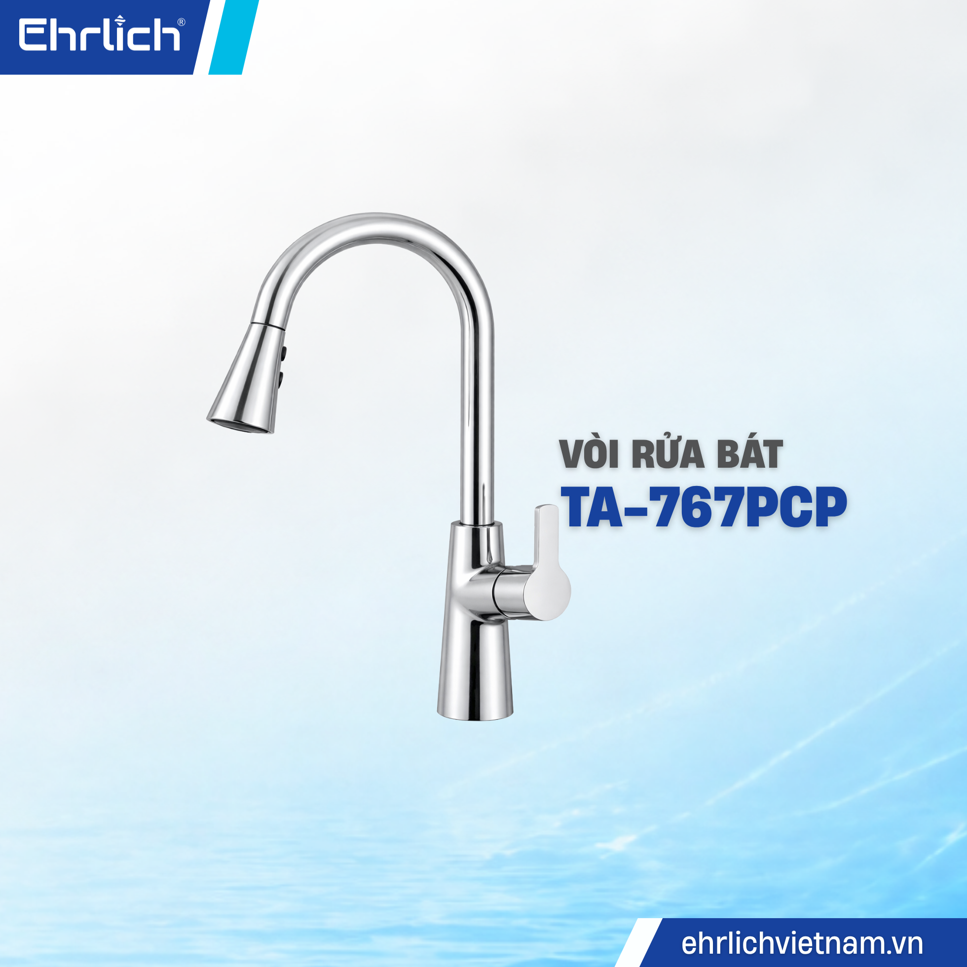 Vòi Rửa Bát Dây Rút Nóng Lạnh TA-767PCP Vòi Rửa Bát Dây Rút Nóng Lạnh TA-767PCP