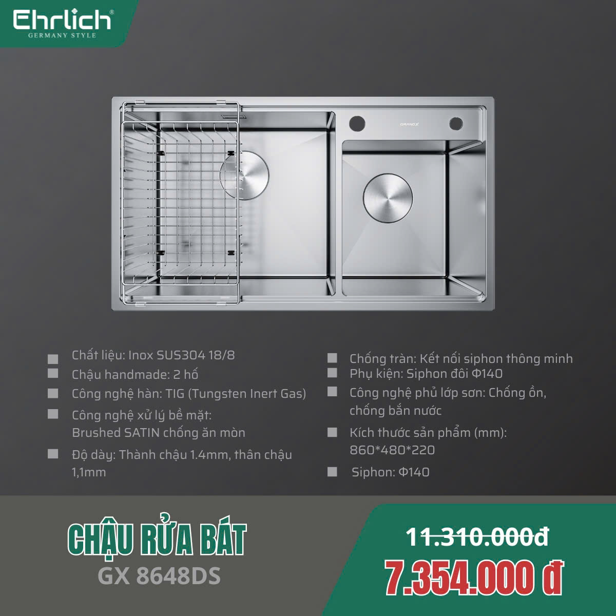 Chậu rửa bát GX-8648DS