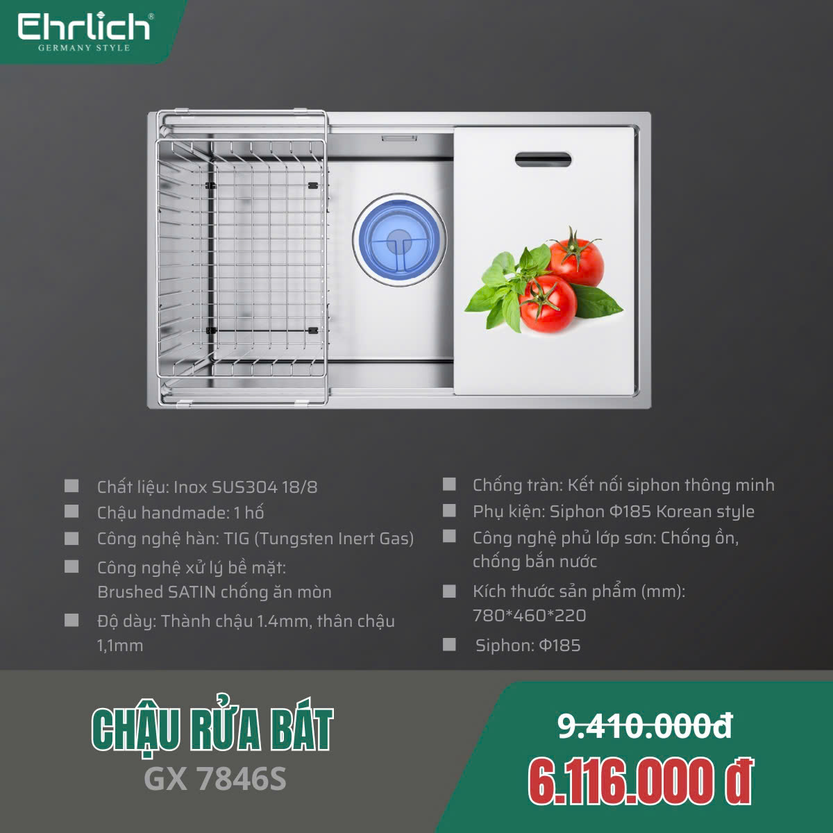 Chậu rửa bát GX-7846DS