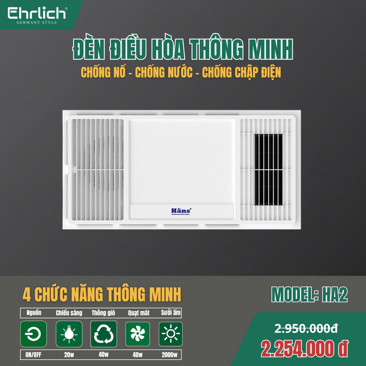 Đèn điều hòa thông minh HA2